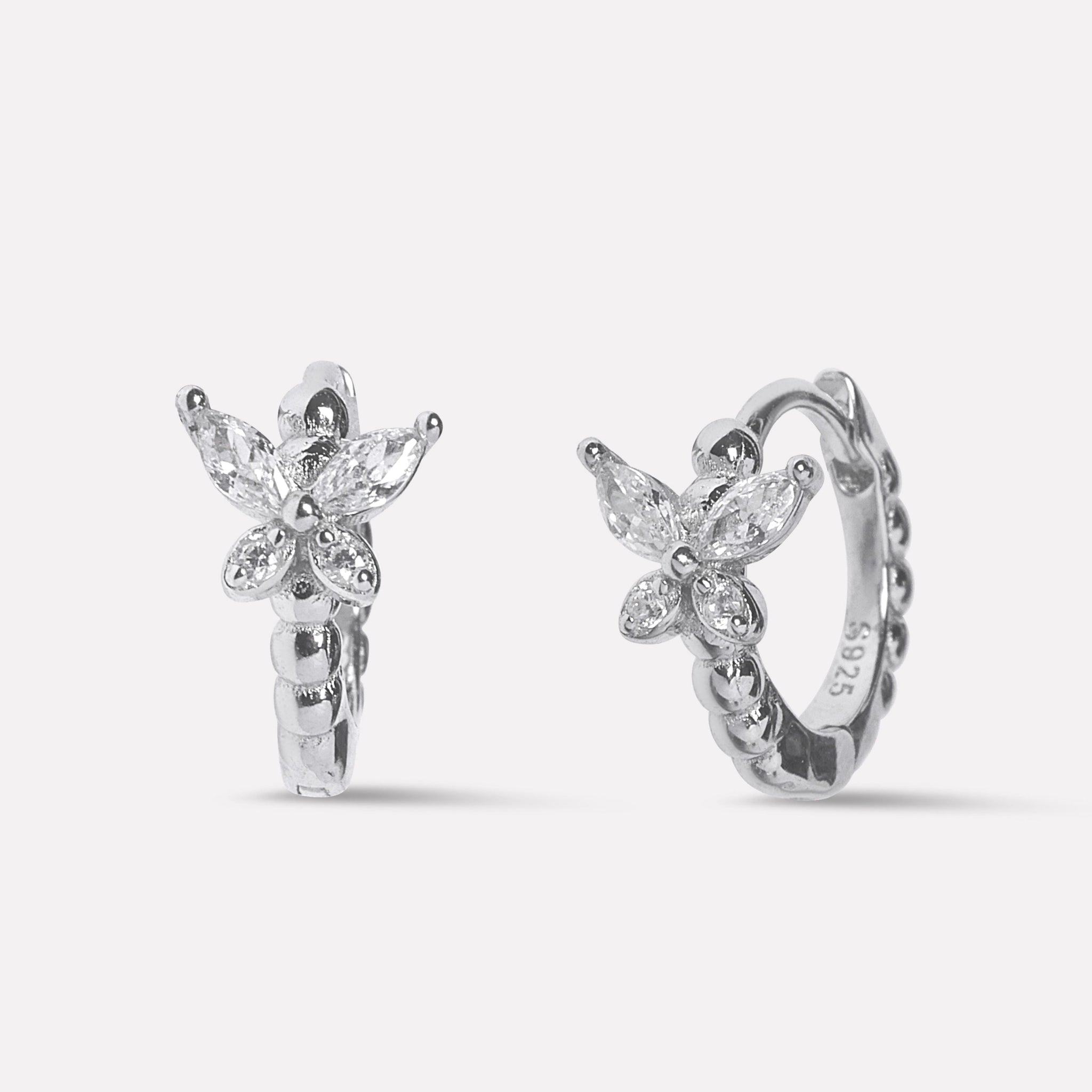 Sparkling Butterfly Huggee Hoop Earrings