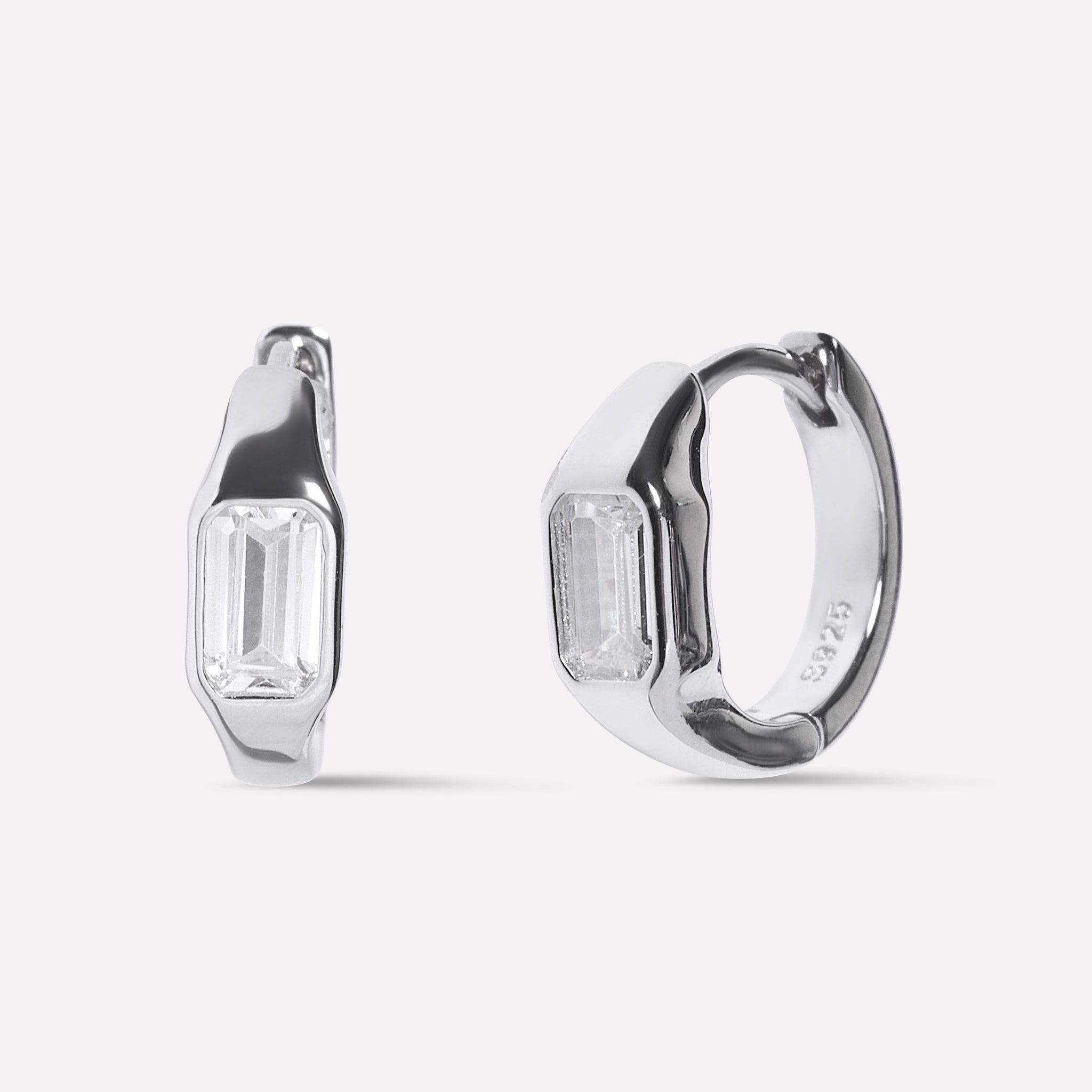 Modern Sleek Bar Hoop Earrings