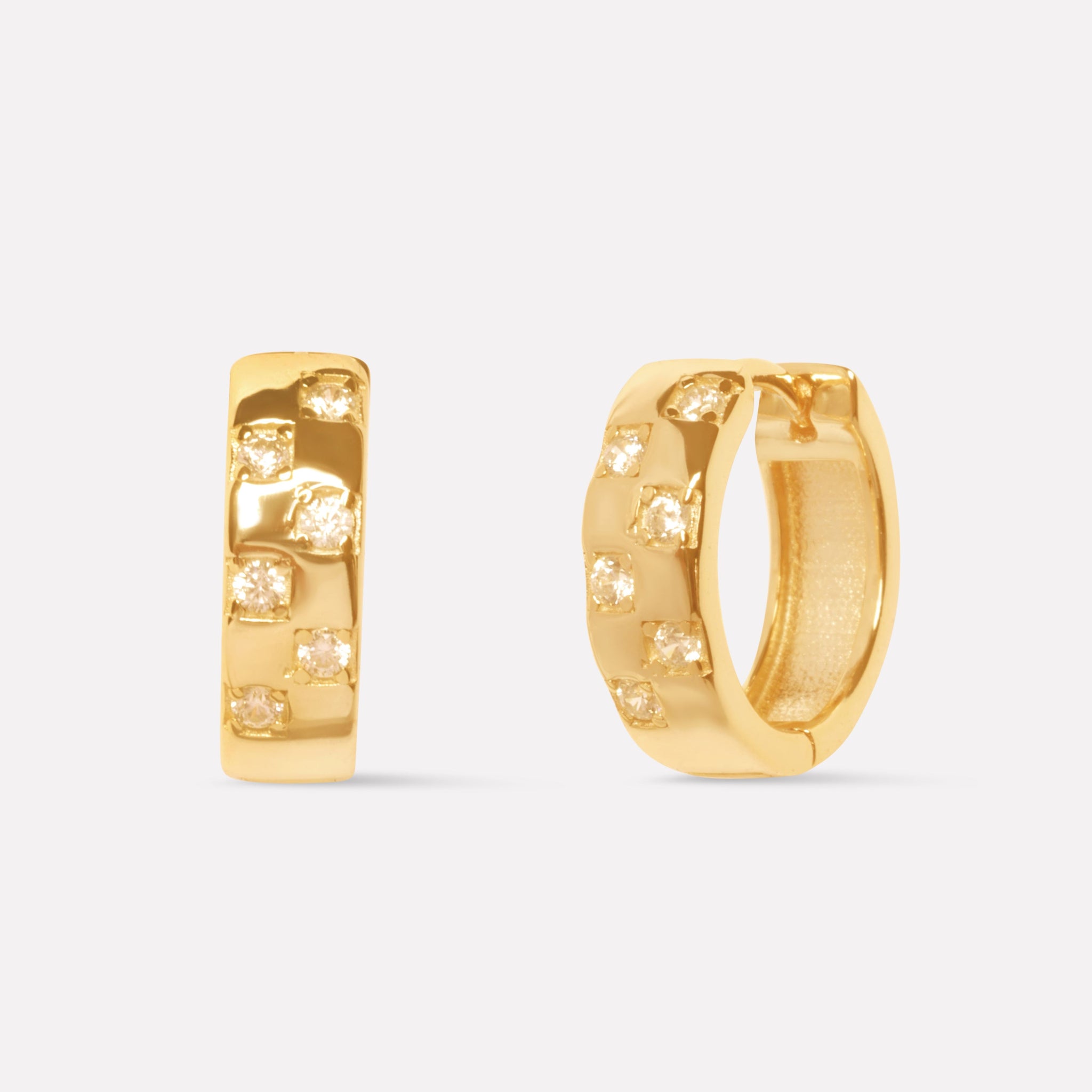 Starlit Checkmate Hoop Earrings