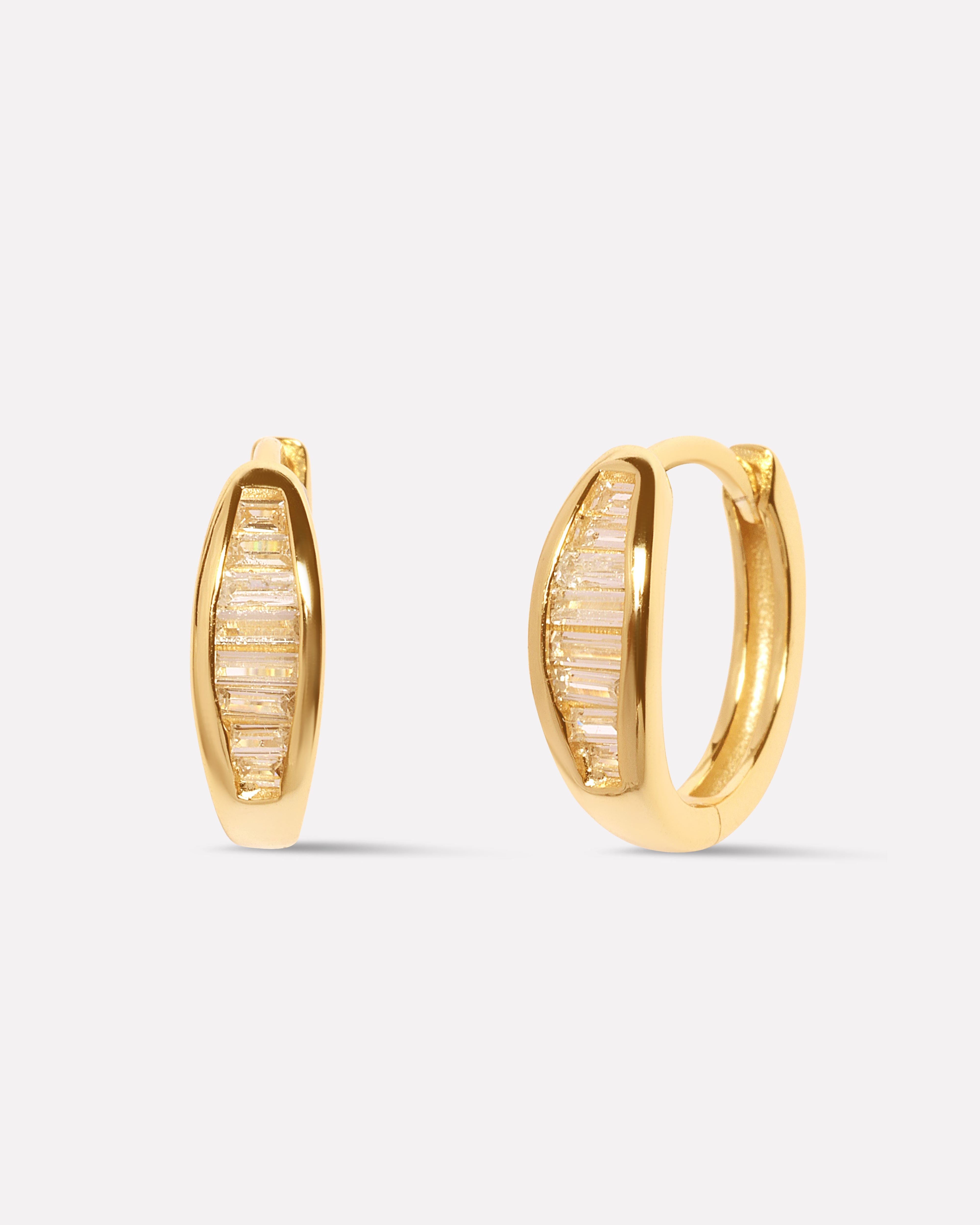 Golden Luna Wave Hoop Earrings - Pure Silver - Radiance Jewelry