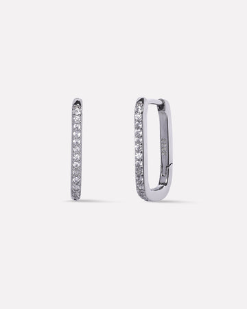 Statement Zirconia Square Hoop Earrings