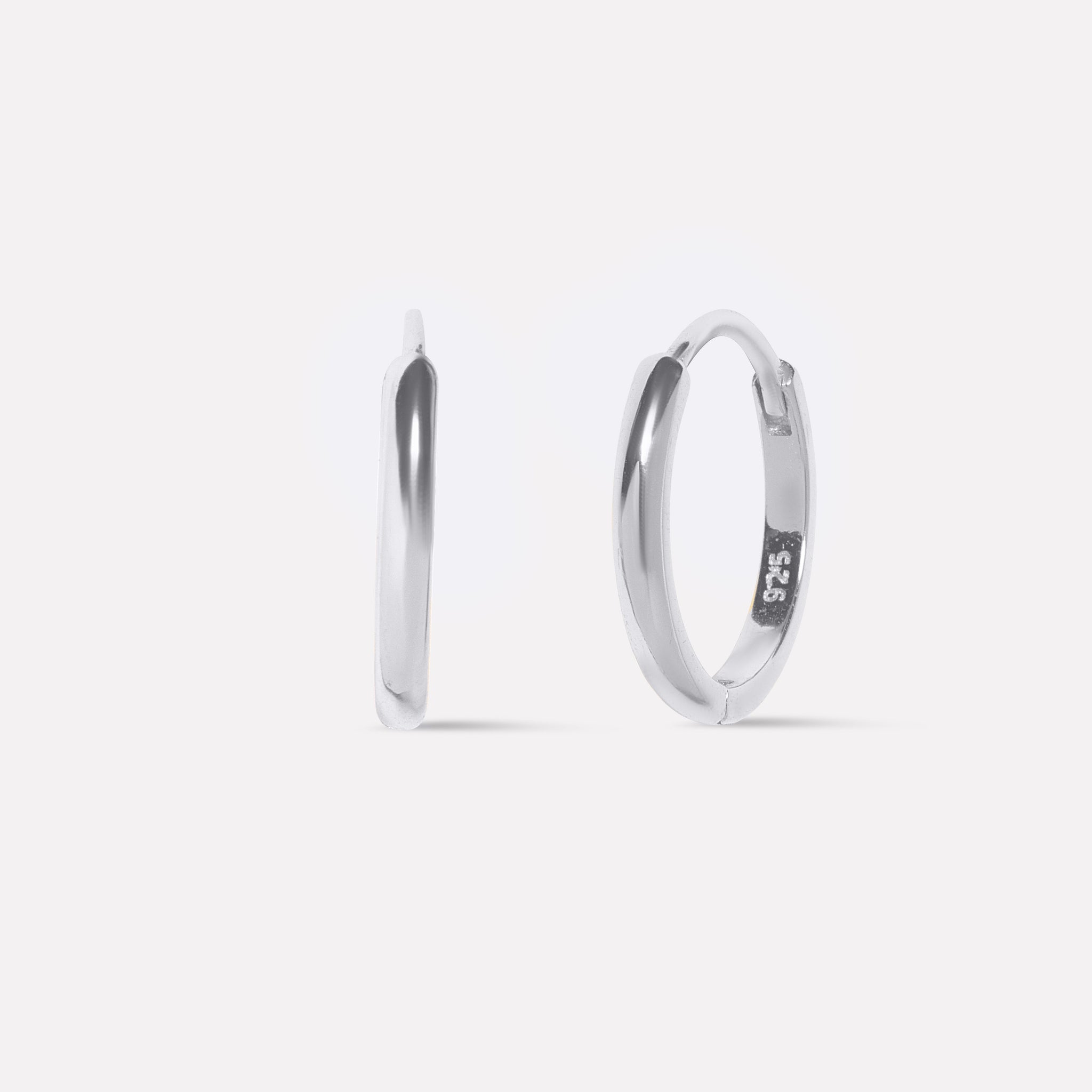 Evergreen Silver Hoops Earrings - 9MM