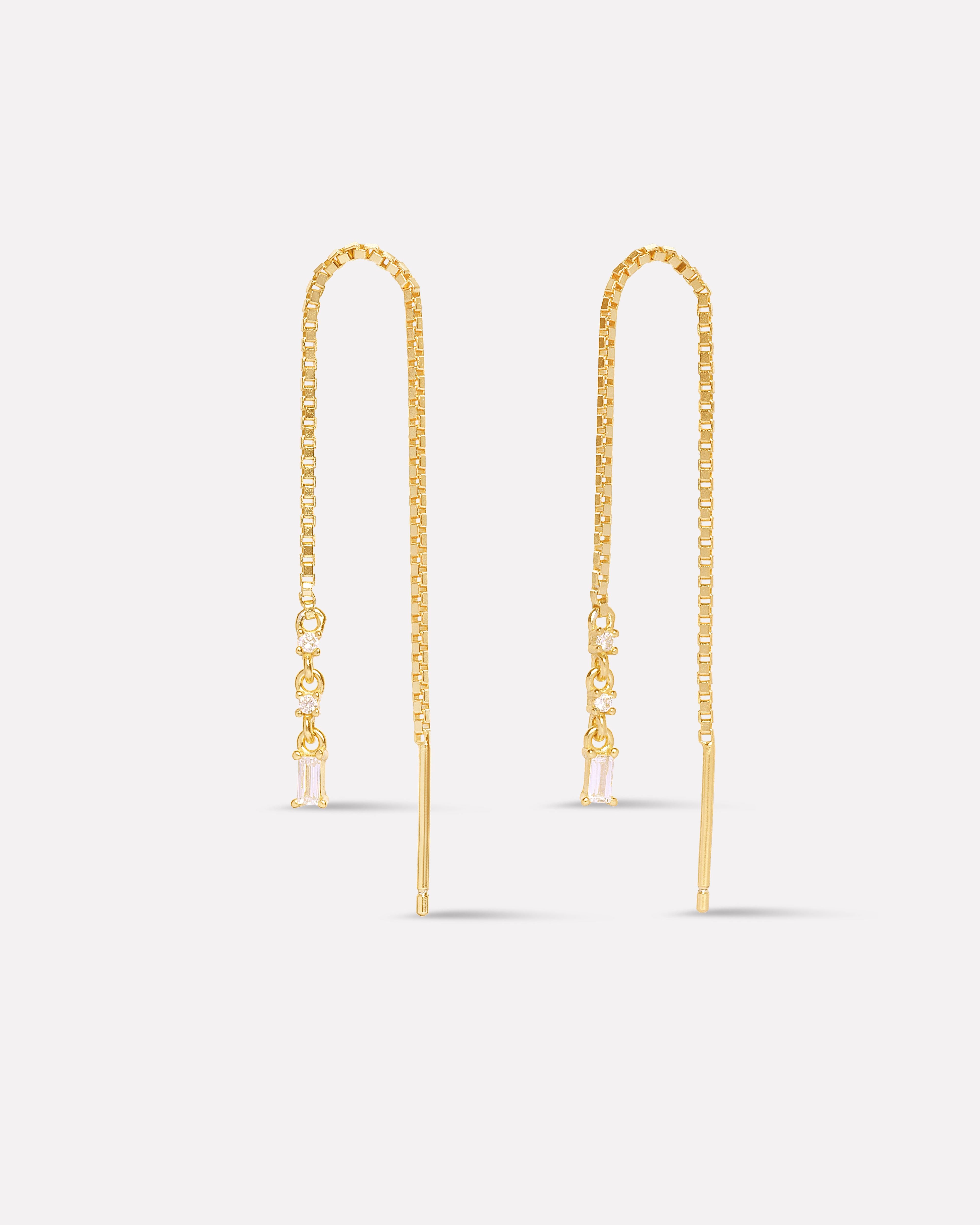 The Baguette Threader Chain Connector Earrings