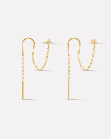 Elise Sui Dhaga Chain Connector Earrings