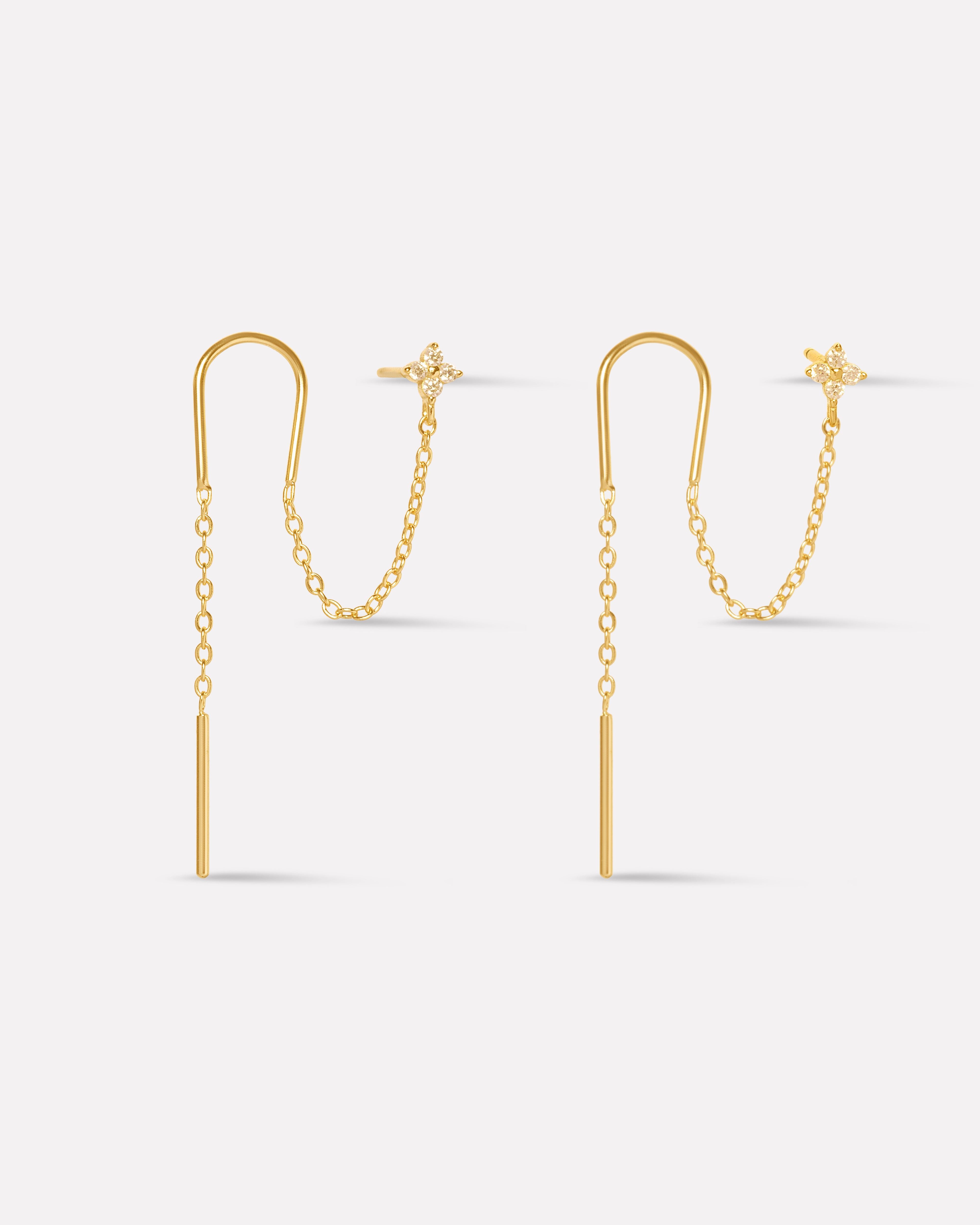 Elise Sui Dhaga Chain Connector Earrings