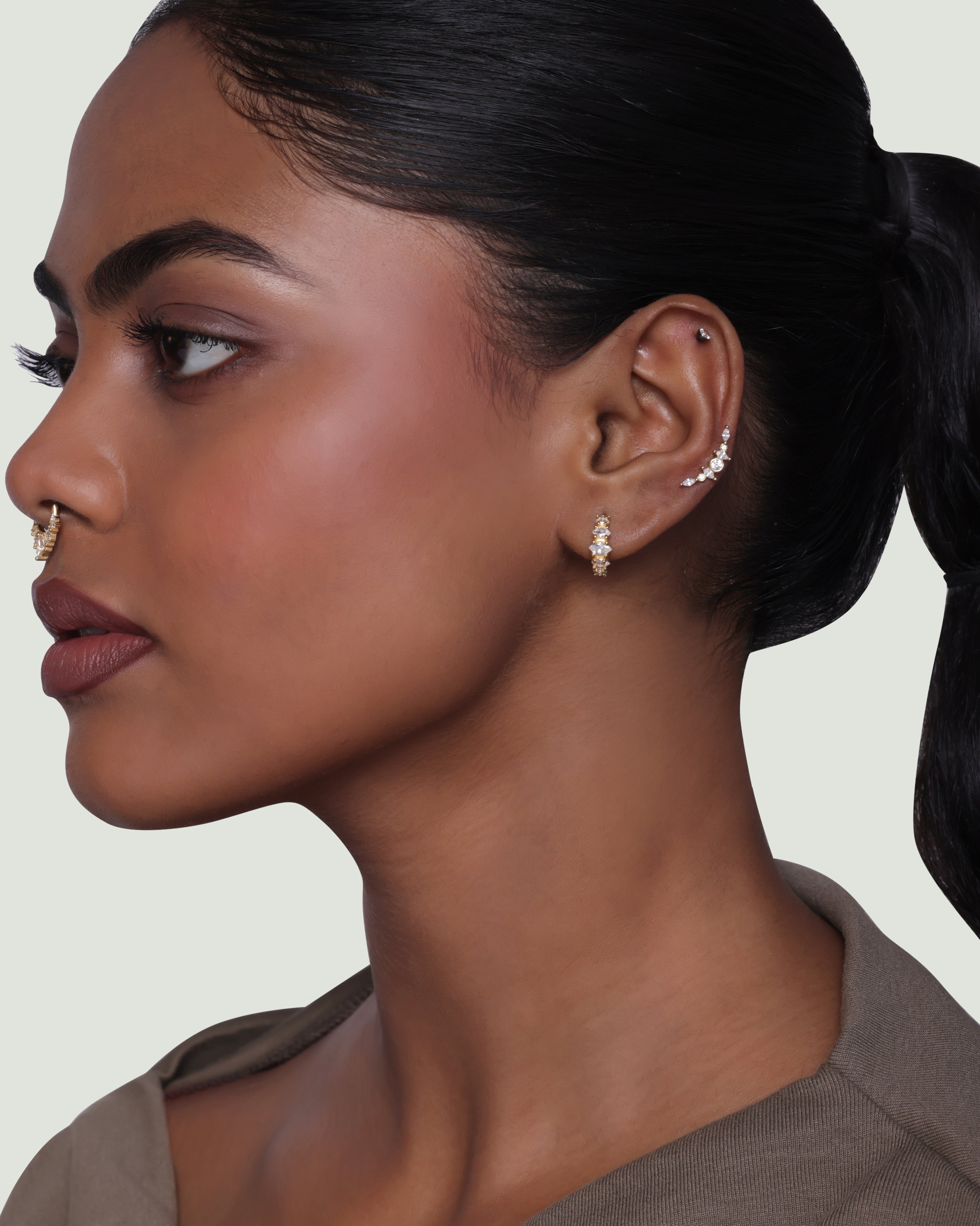 Marquise Zircon Hoop Earrings