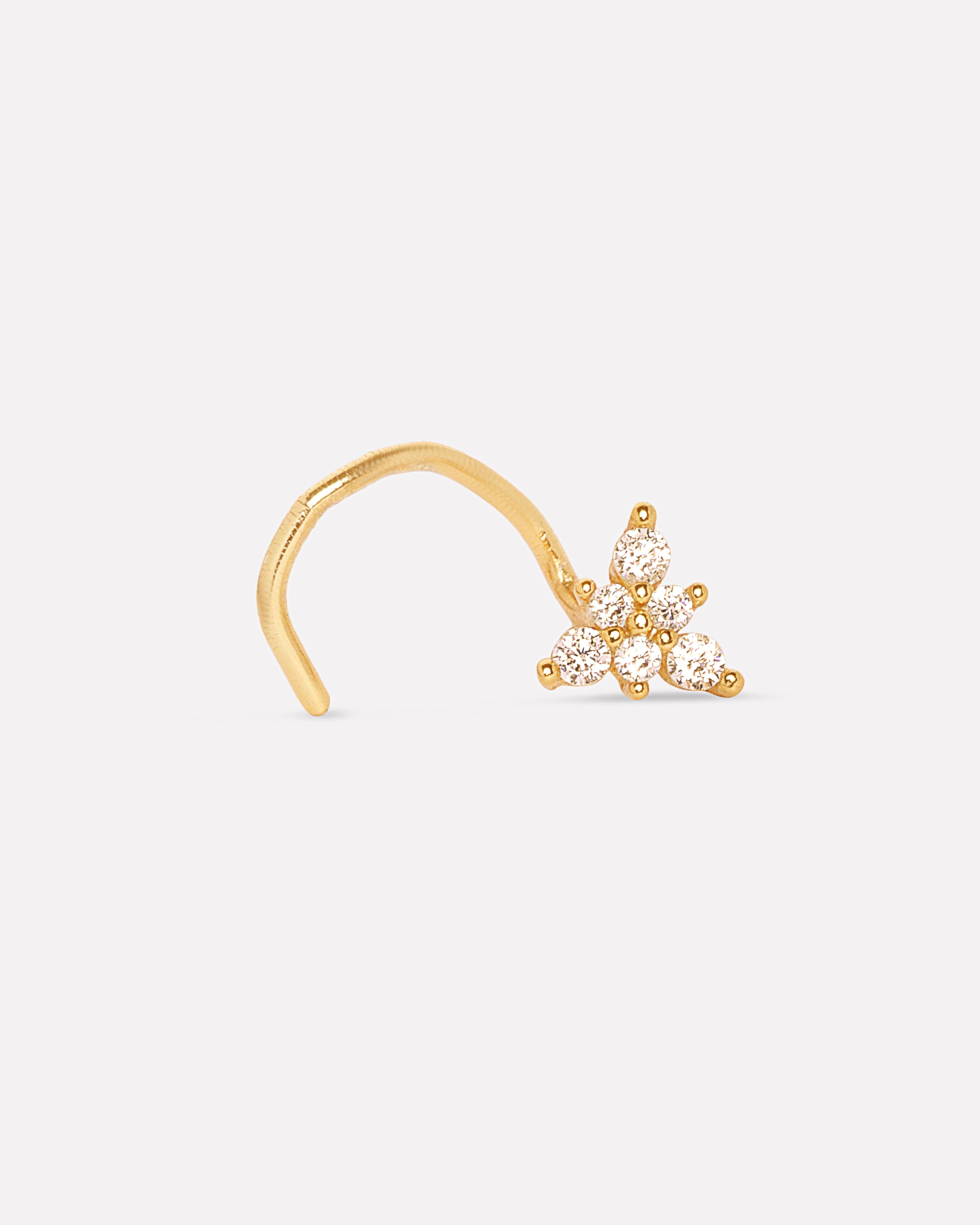 Tri Zirconia Nose Pin