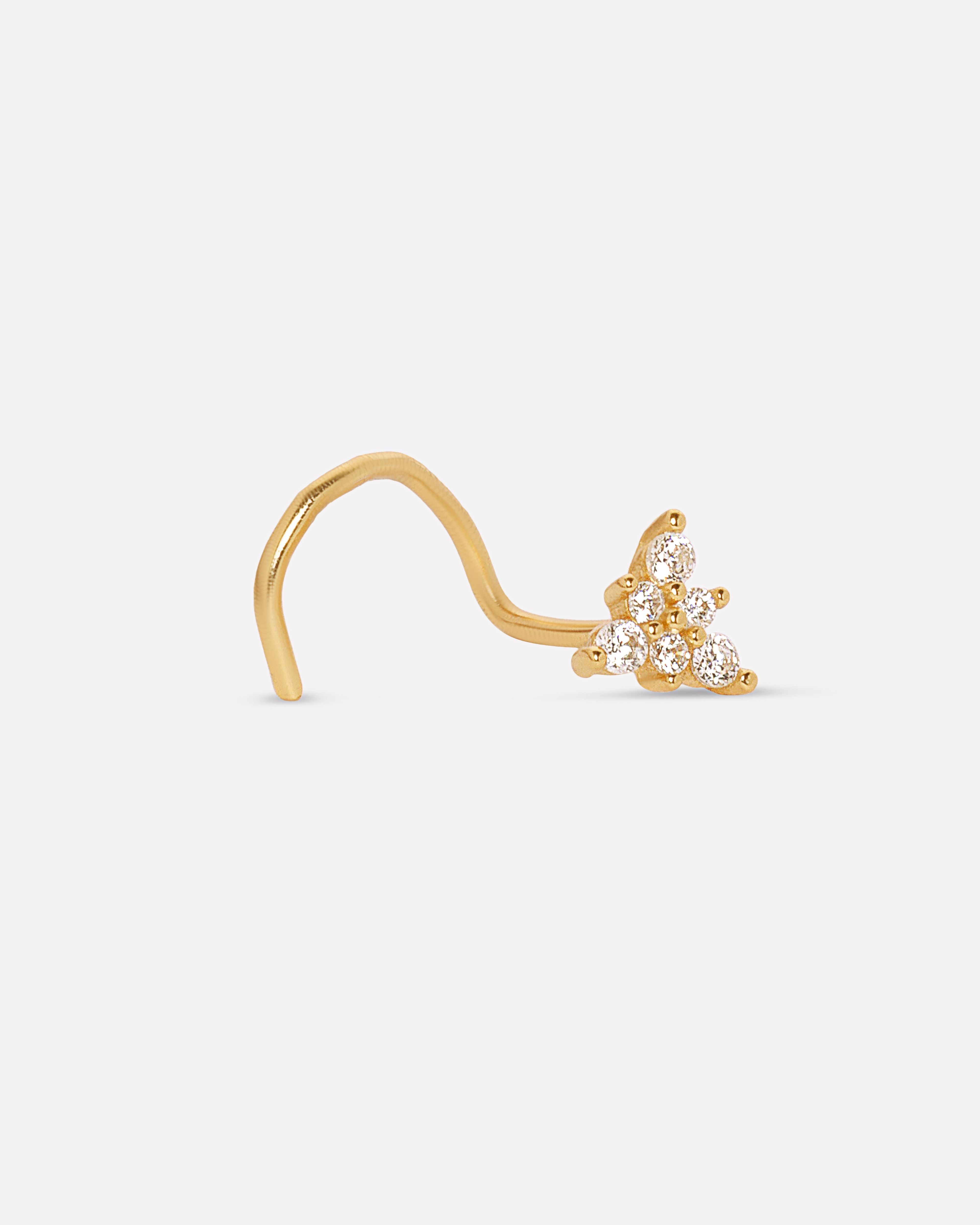 Tri Zirconia Nose Pin