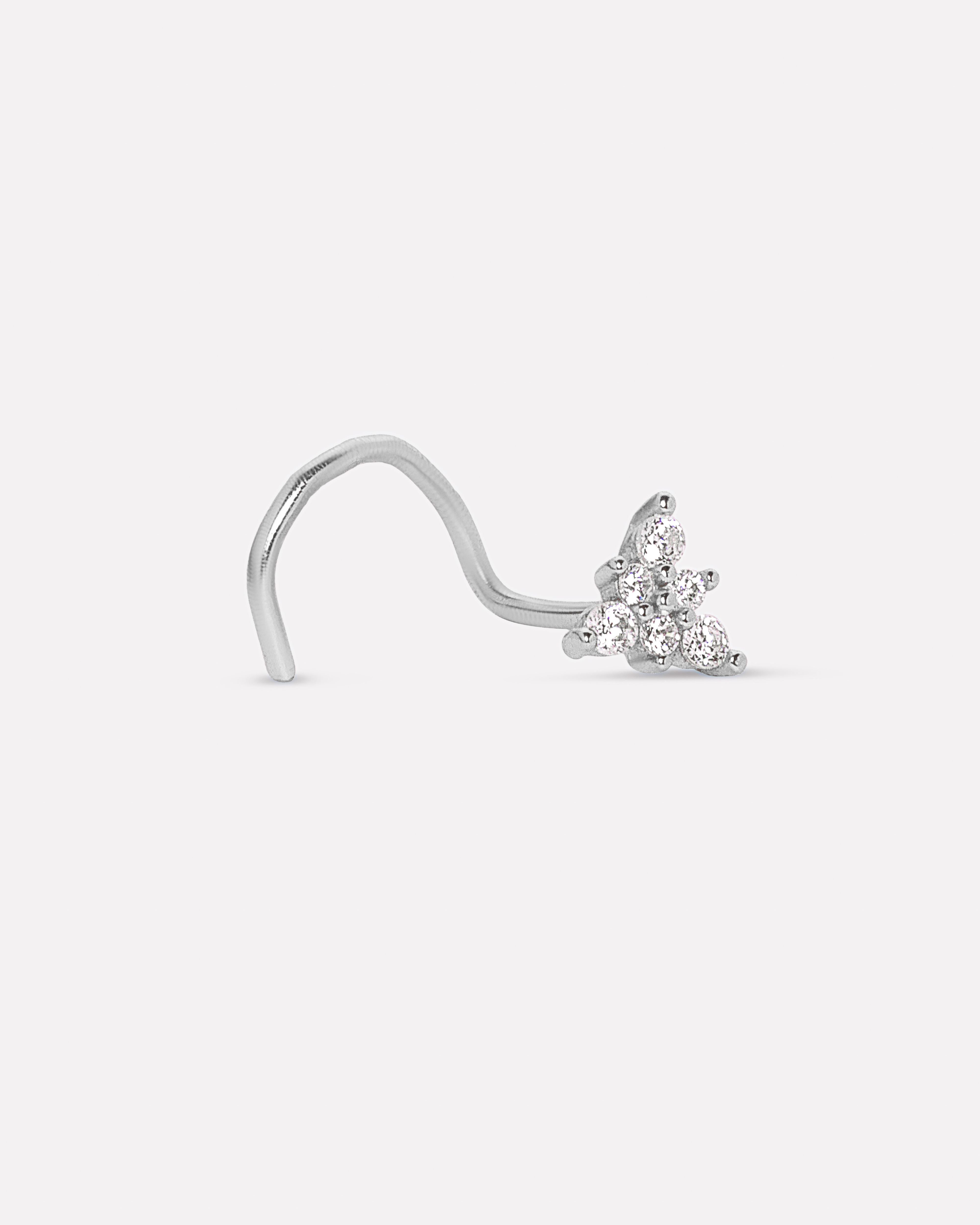 Tri Zirconia Nose Pin