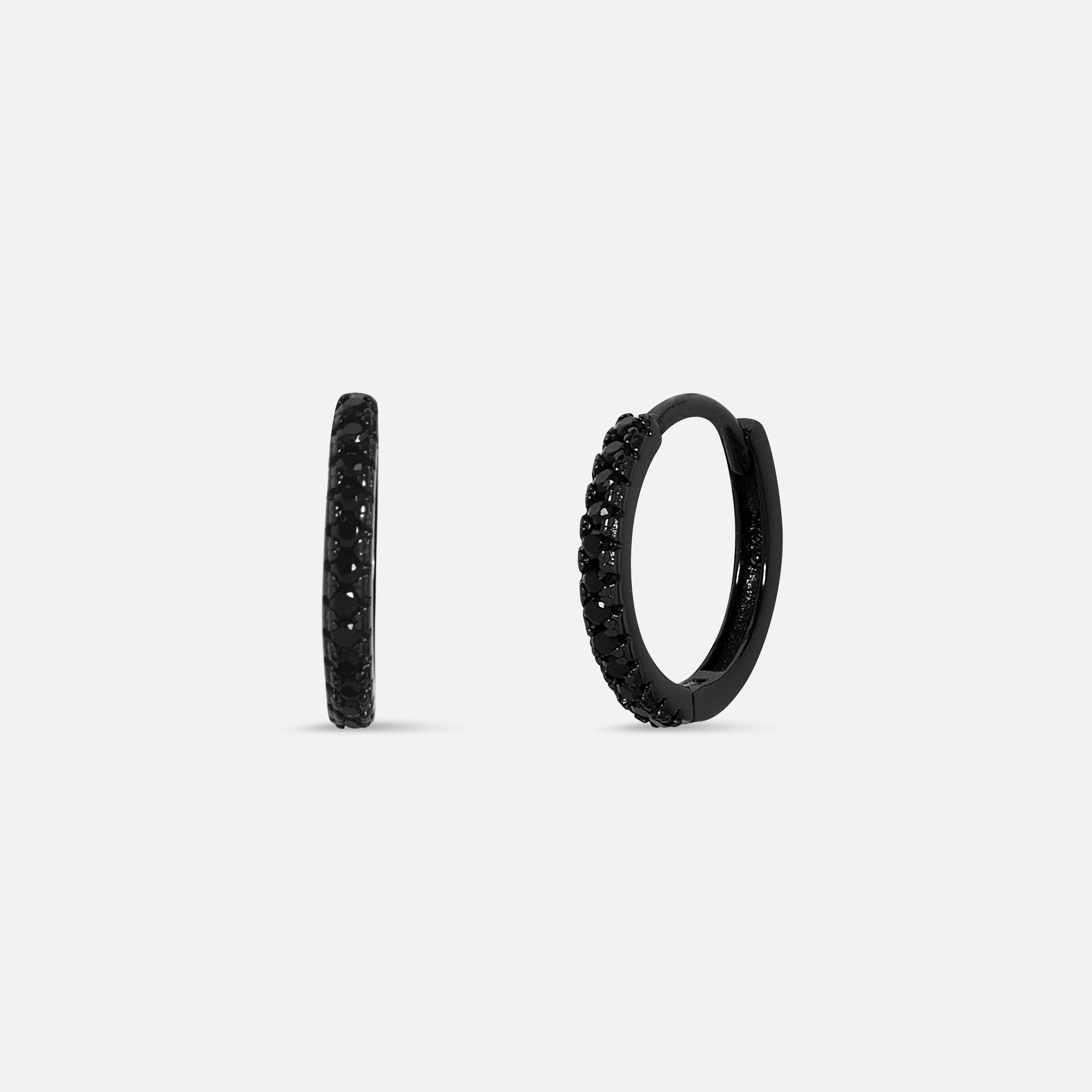 Statement Black Zircons Edition Hop Earrings For Men's