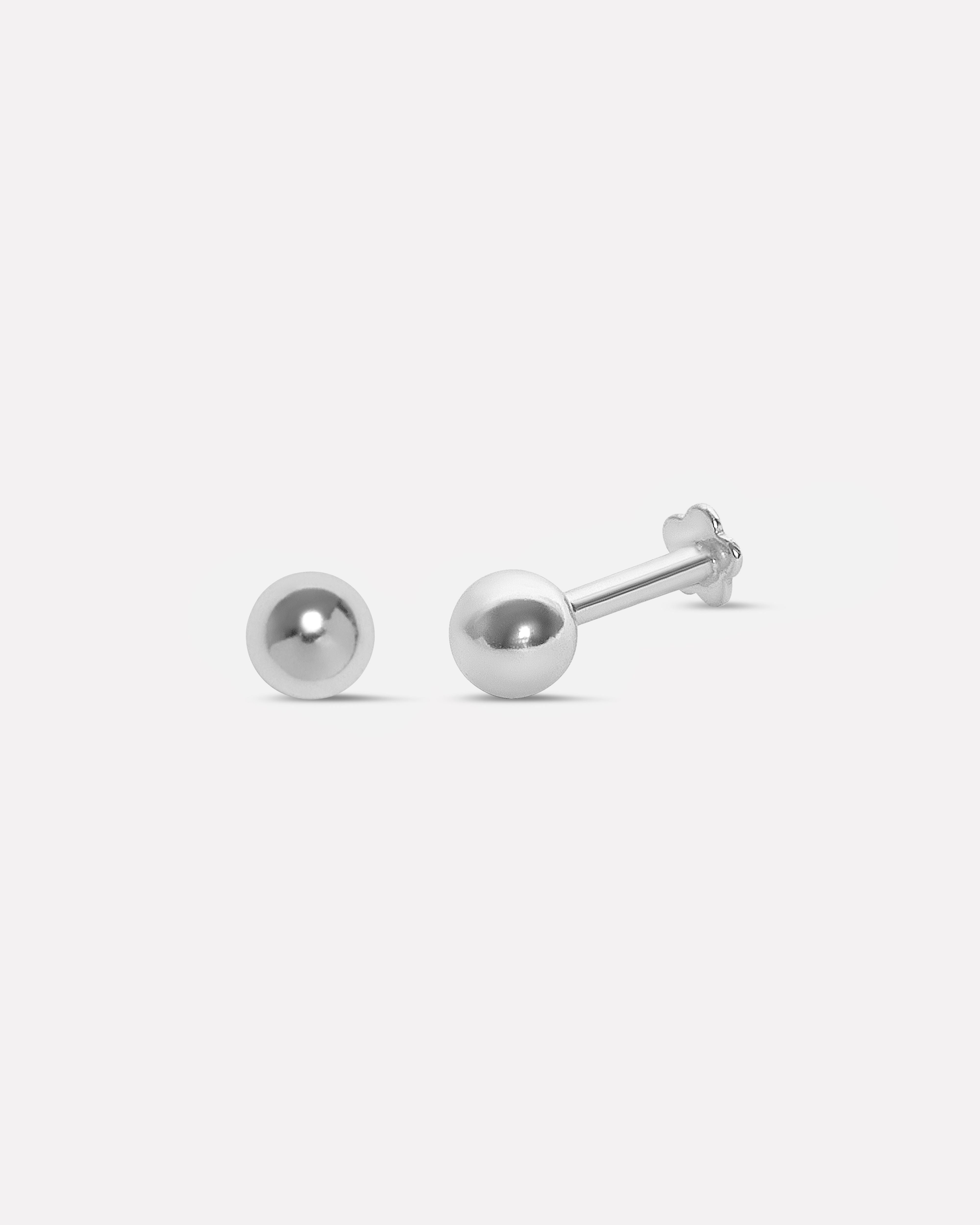Silver Dot Stud Men's Earrings