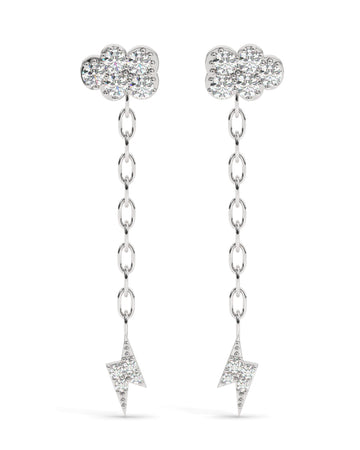 Zirconia Lightning Earrings Studs Earrings