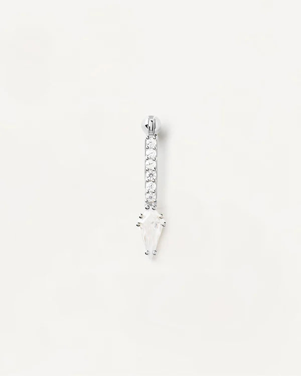 Floating Stone On A Bar Stud Earrings