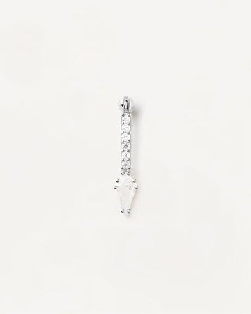 Floating Stone On A Bar Stud Earrings