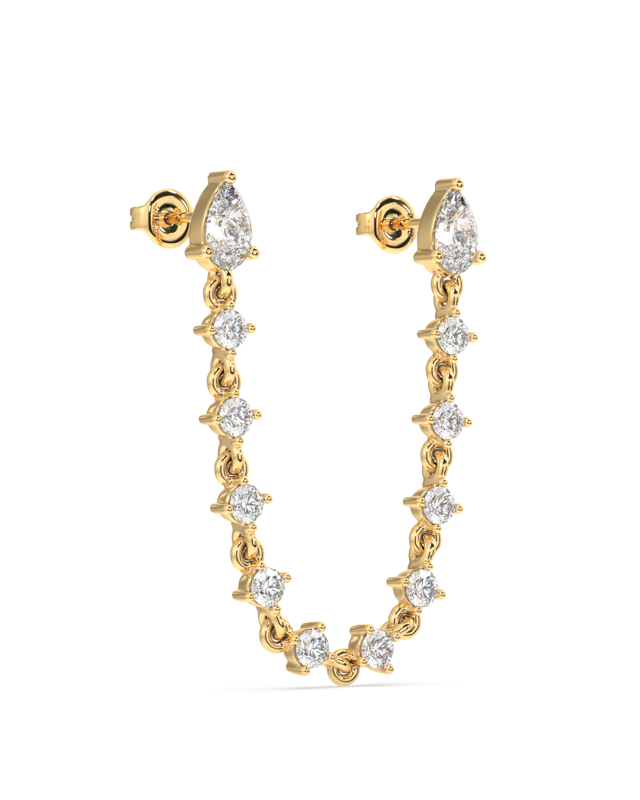 Luxury Multi Stone Connector Chain Earrings