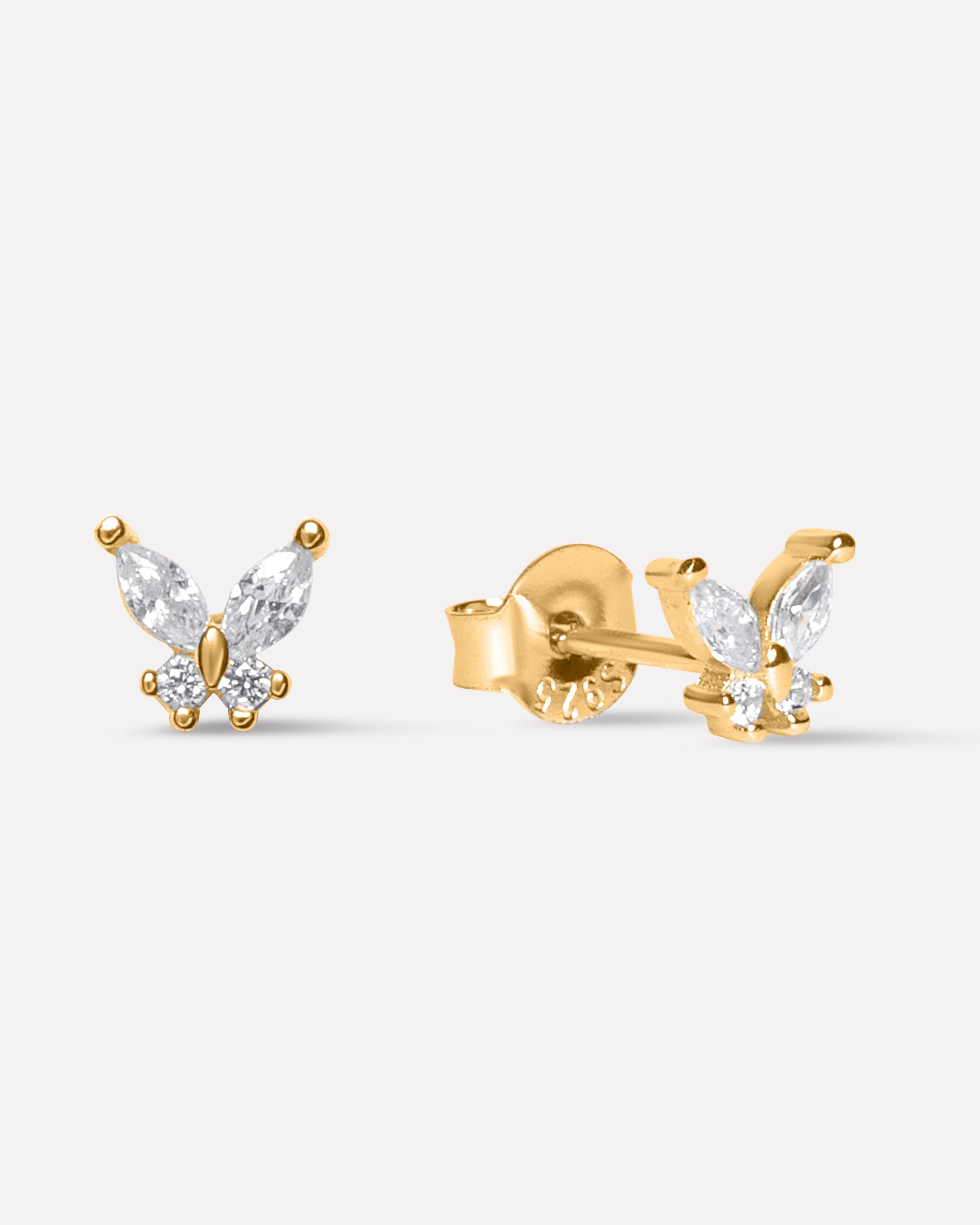 Zirconia Butterfly Stud Earrings
