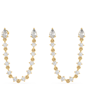 Luxury Multi Stone Connector Chain Earrings