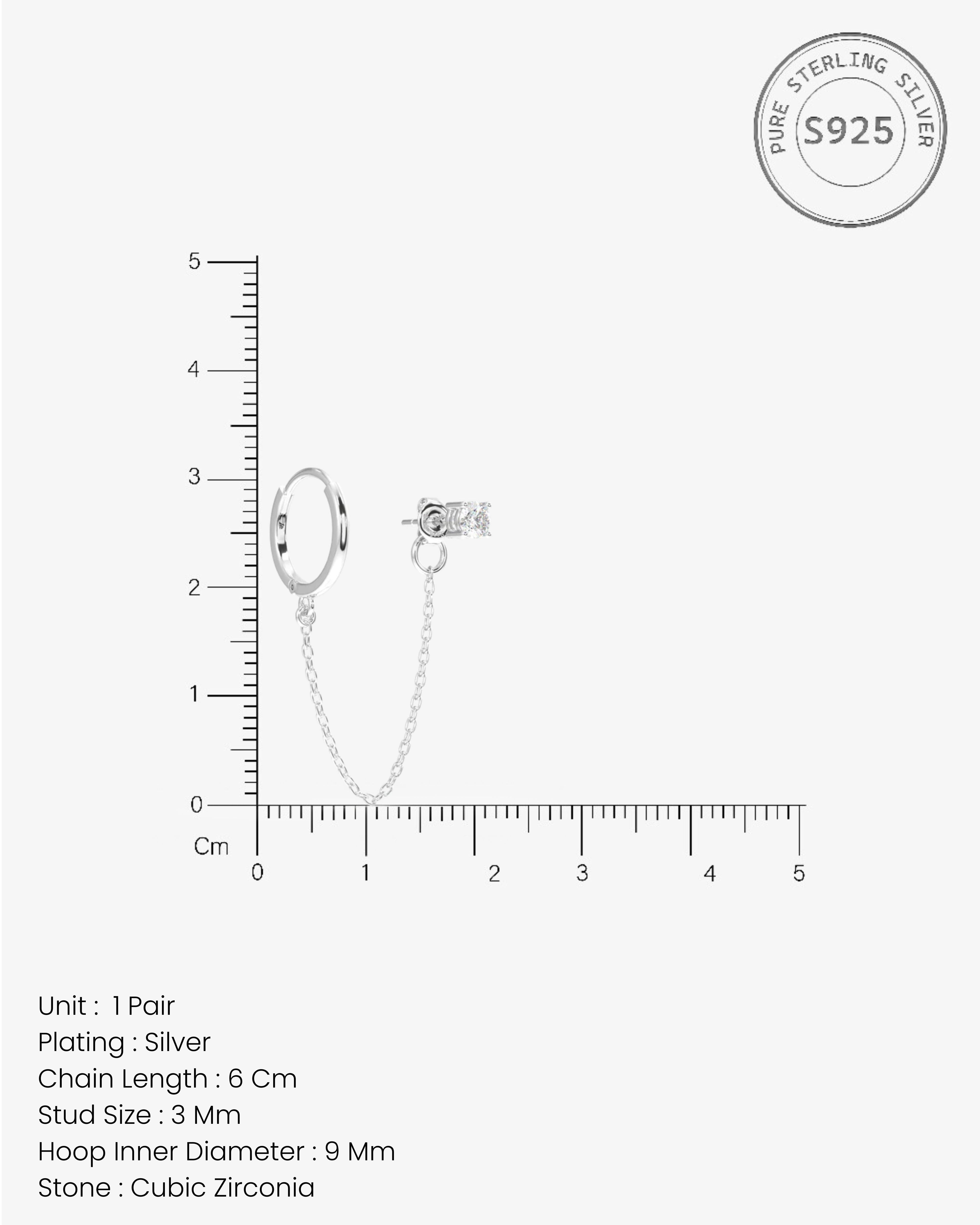 Claw Hoop Connector Chain Earrings