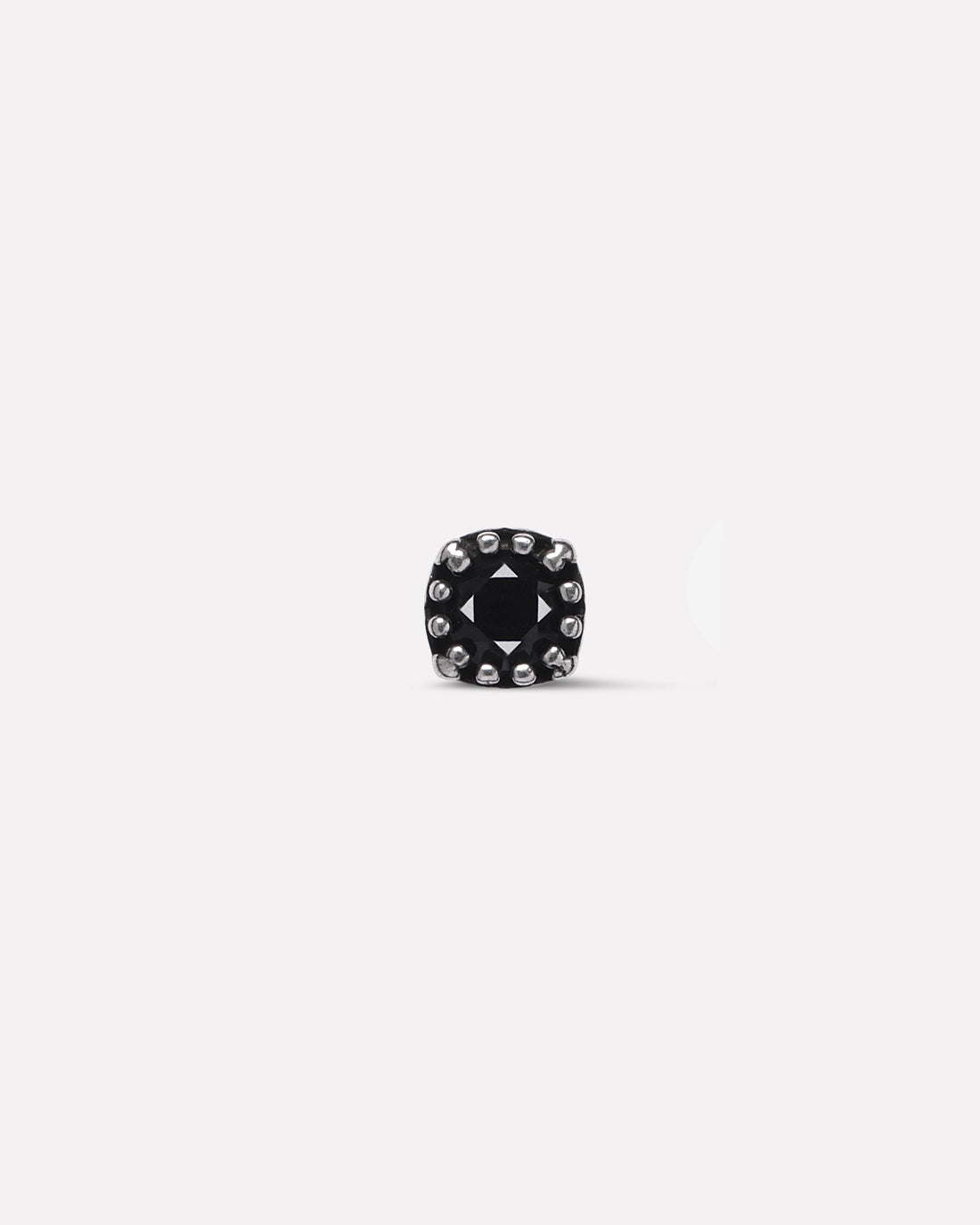 Silver Claw Black Zirconia Stone Stud Earrings For Men's