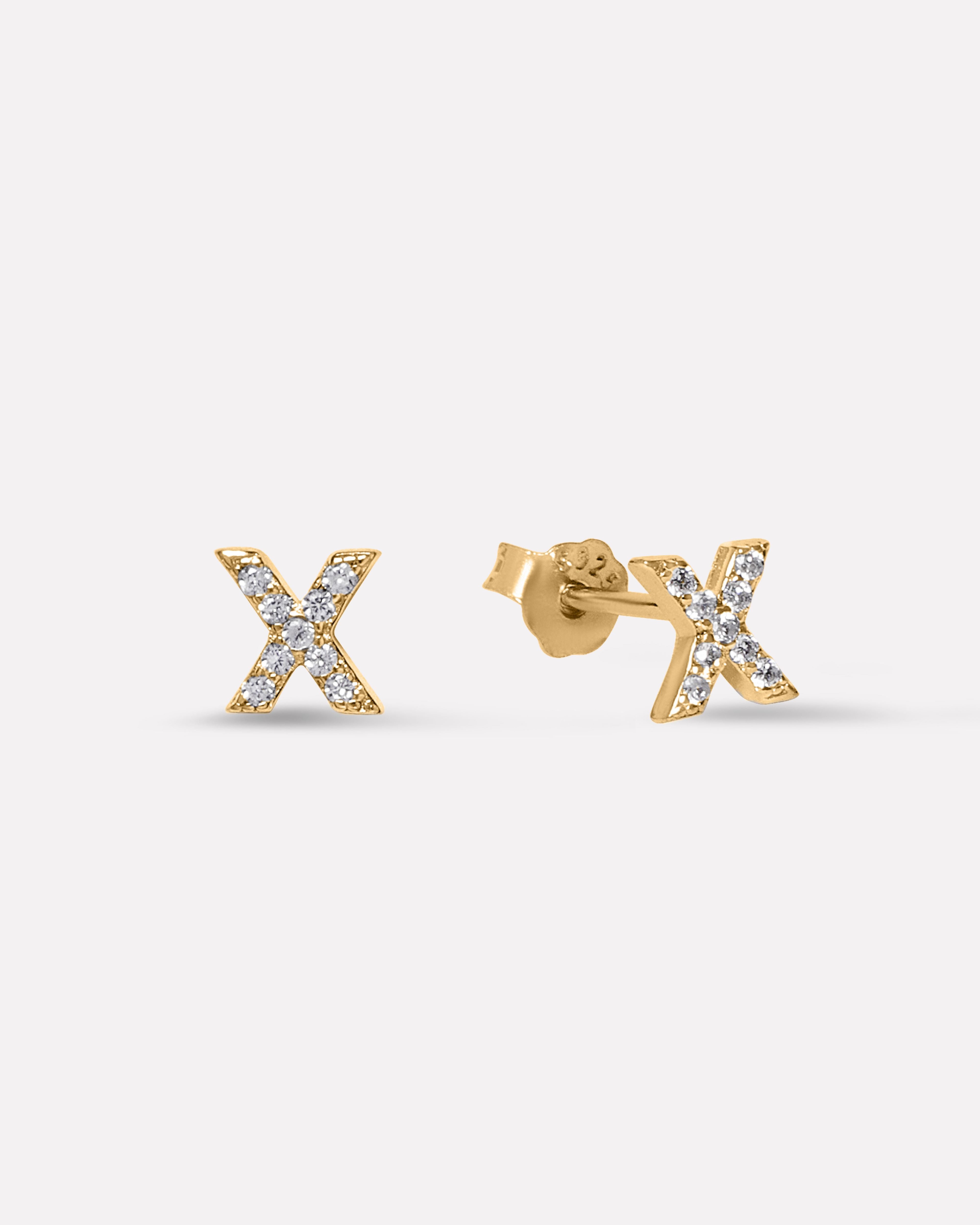 Xo Zirconia Mismatched Stud Earrings