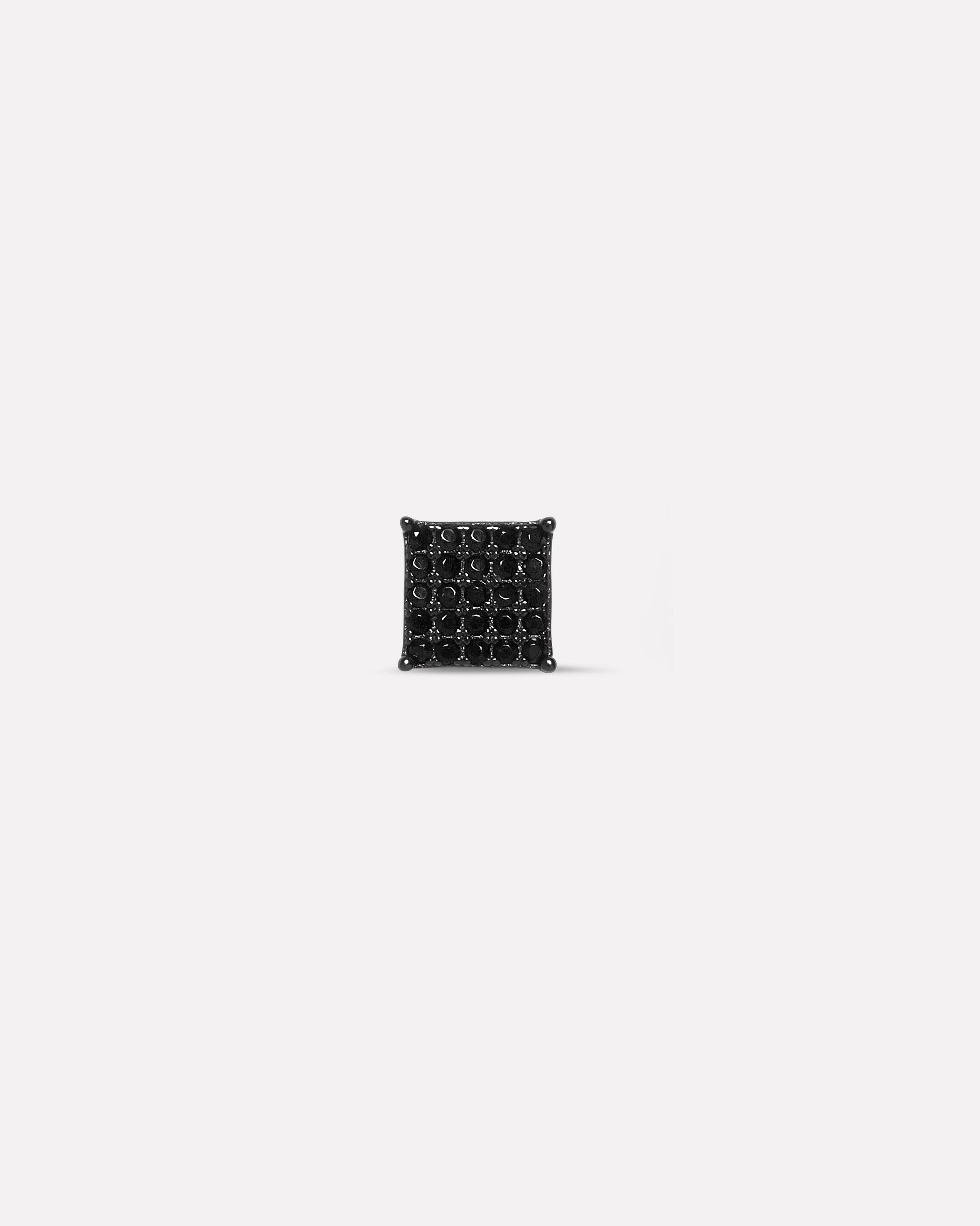 Square Zirconia Black Edition Stud Earrings For Men's
