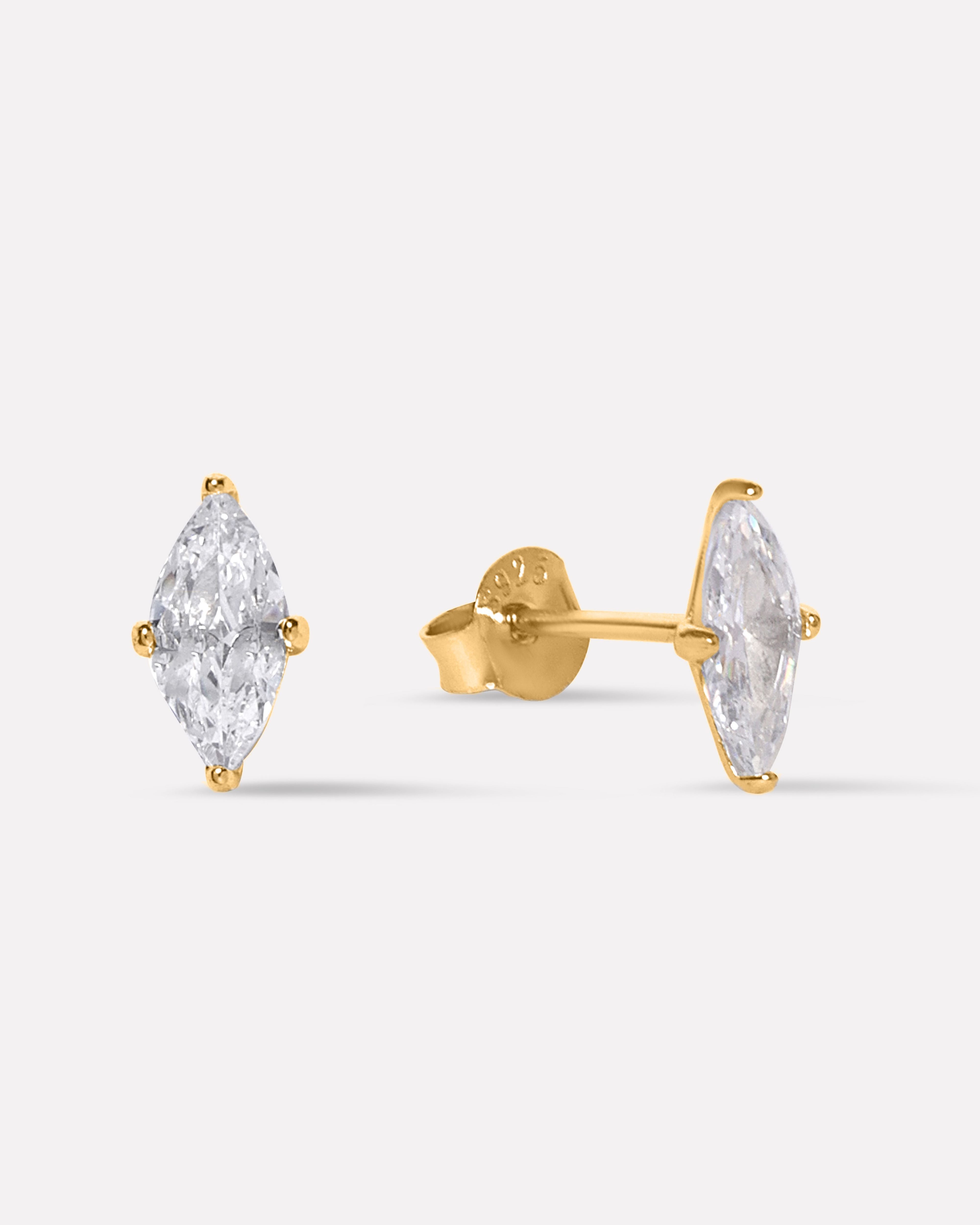 Single Marquise Stud Earrings