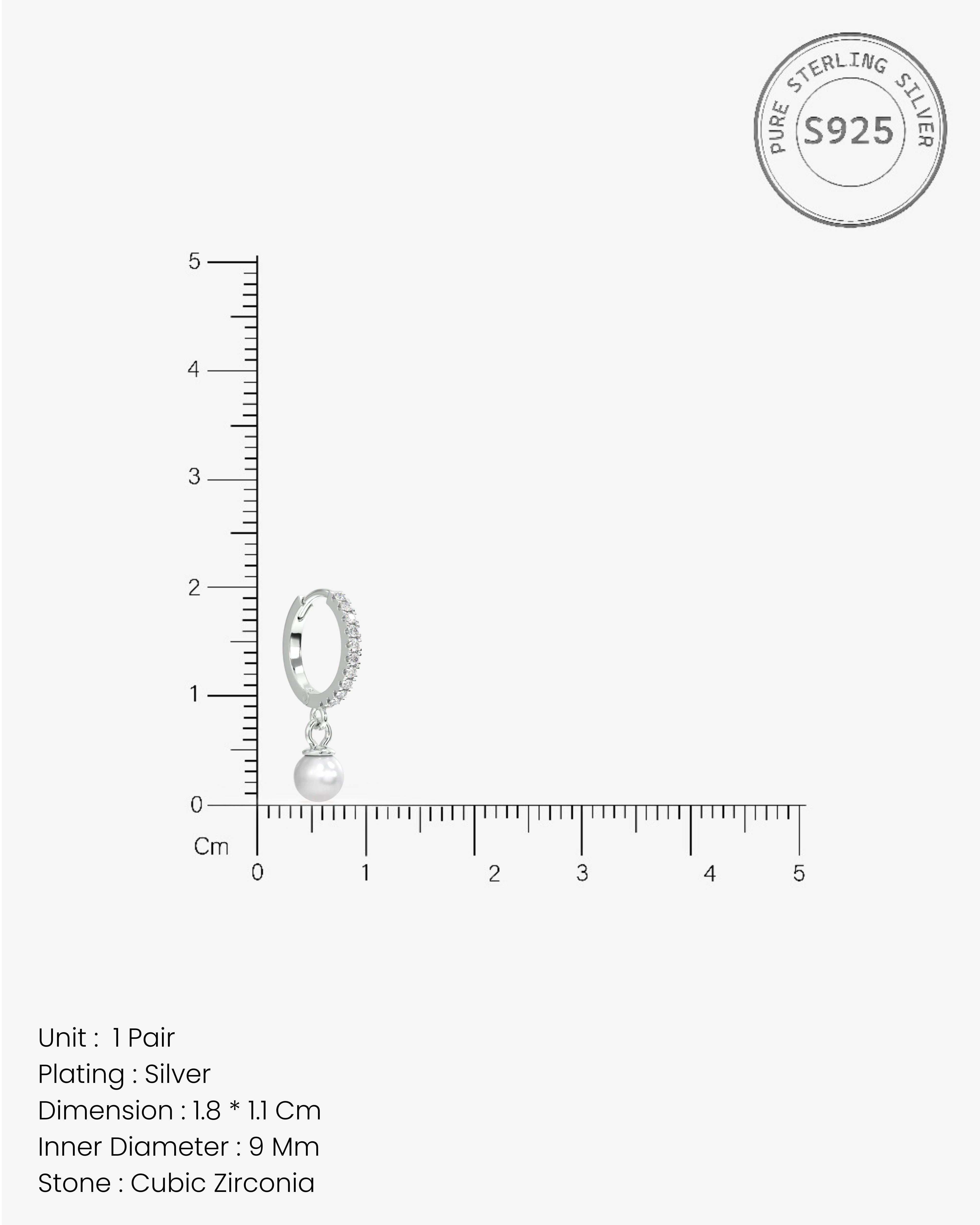 Mini Pearl Drop Hoop Earrings