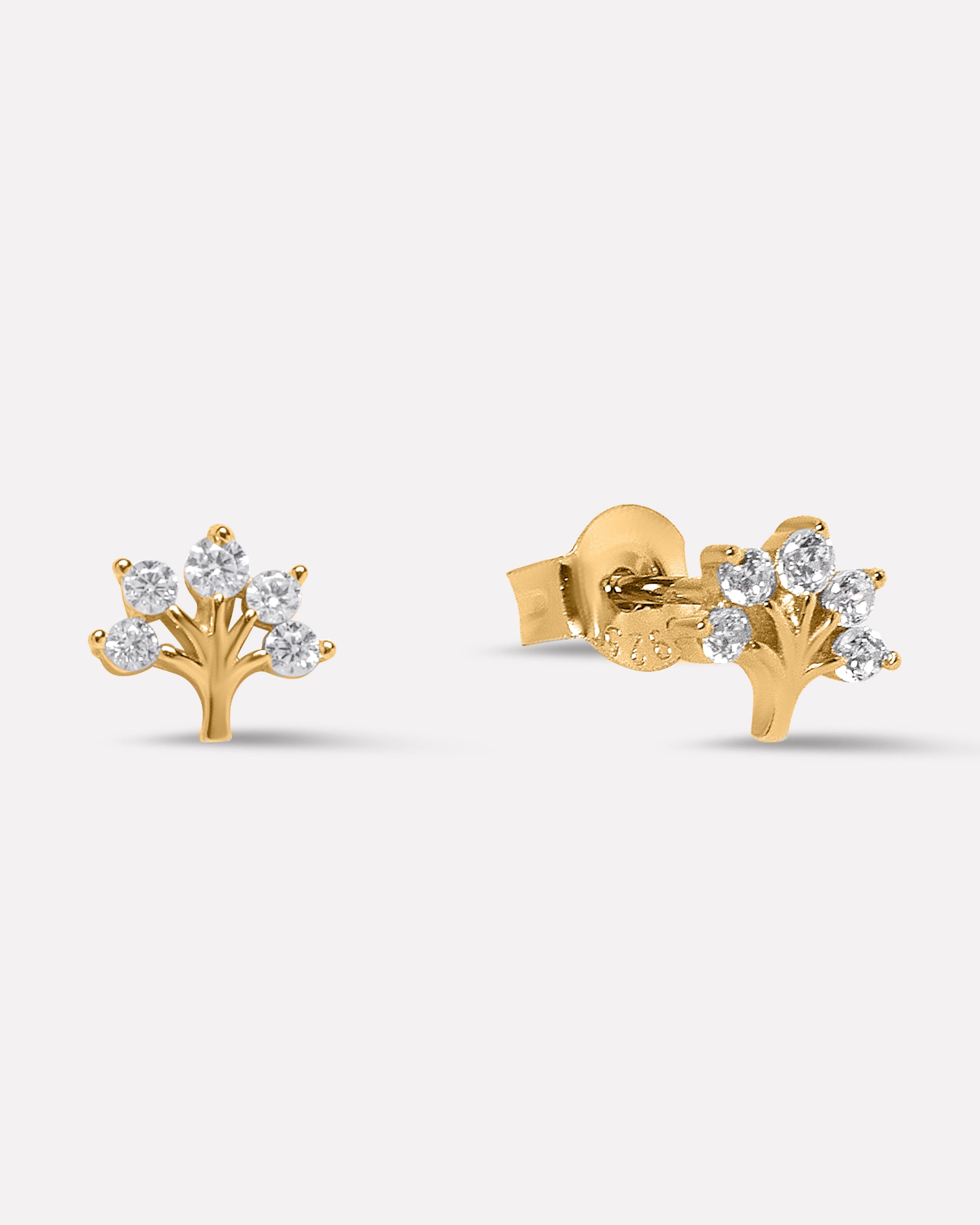 Tree Of Life - Zircon Enhanced Stud Earrings