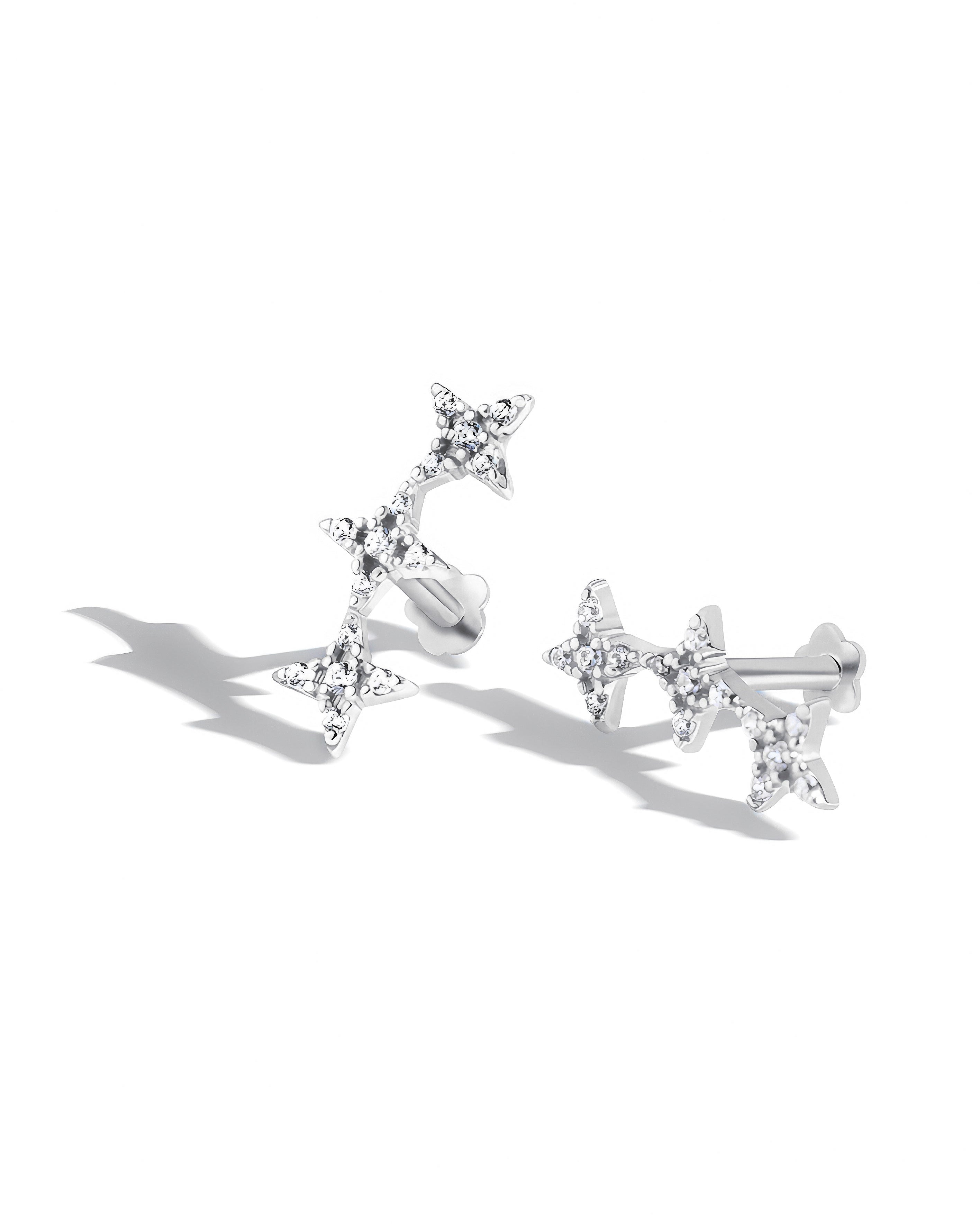 Stardust Trio Flat Back Stud Earrings
