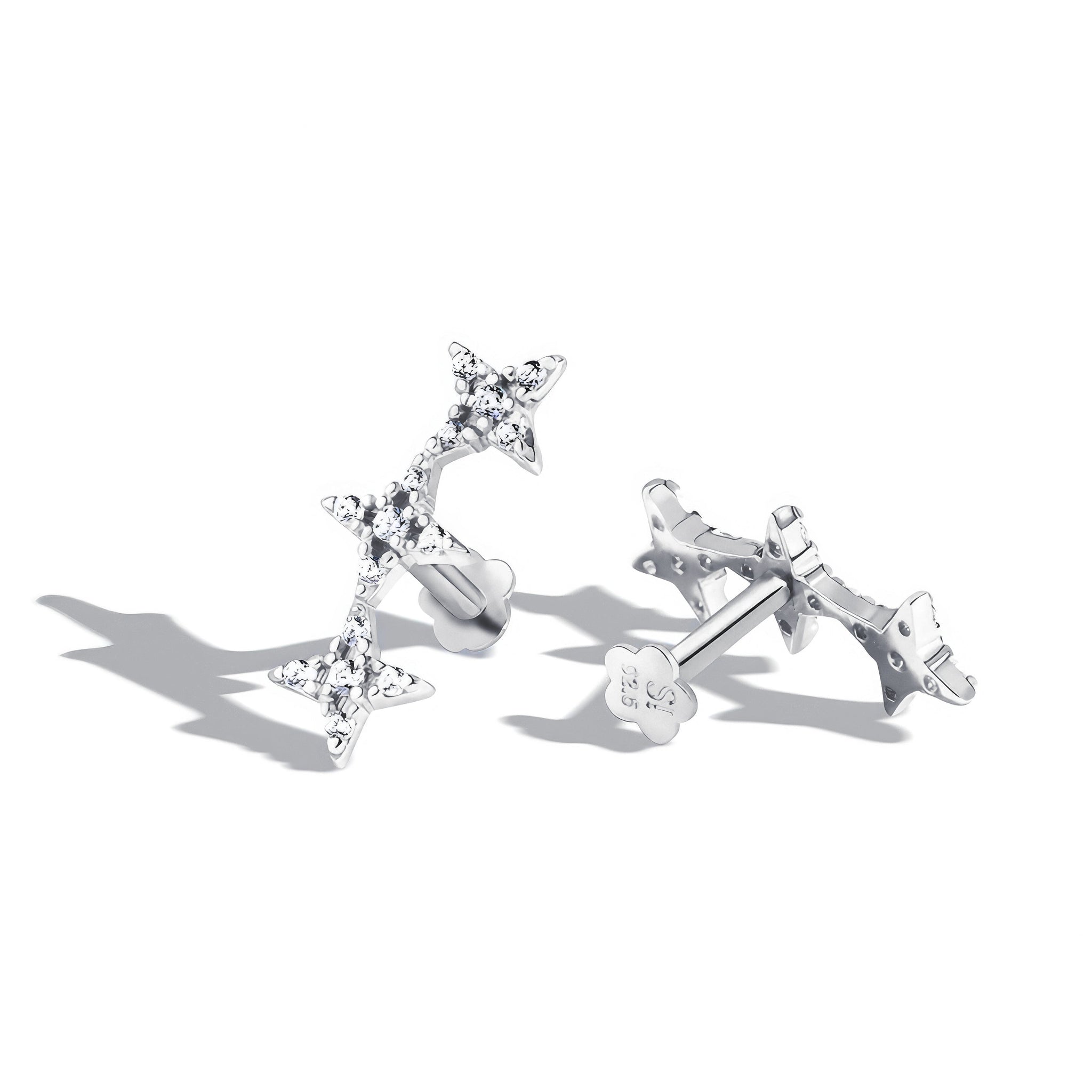 Stardust Trio Flat Back Stud Earrings
