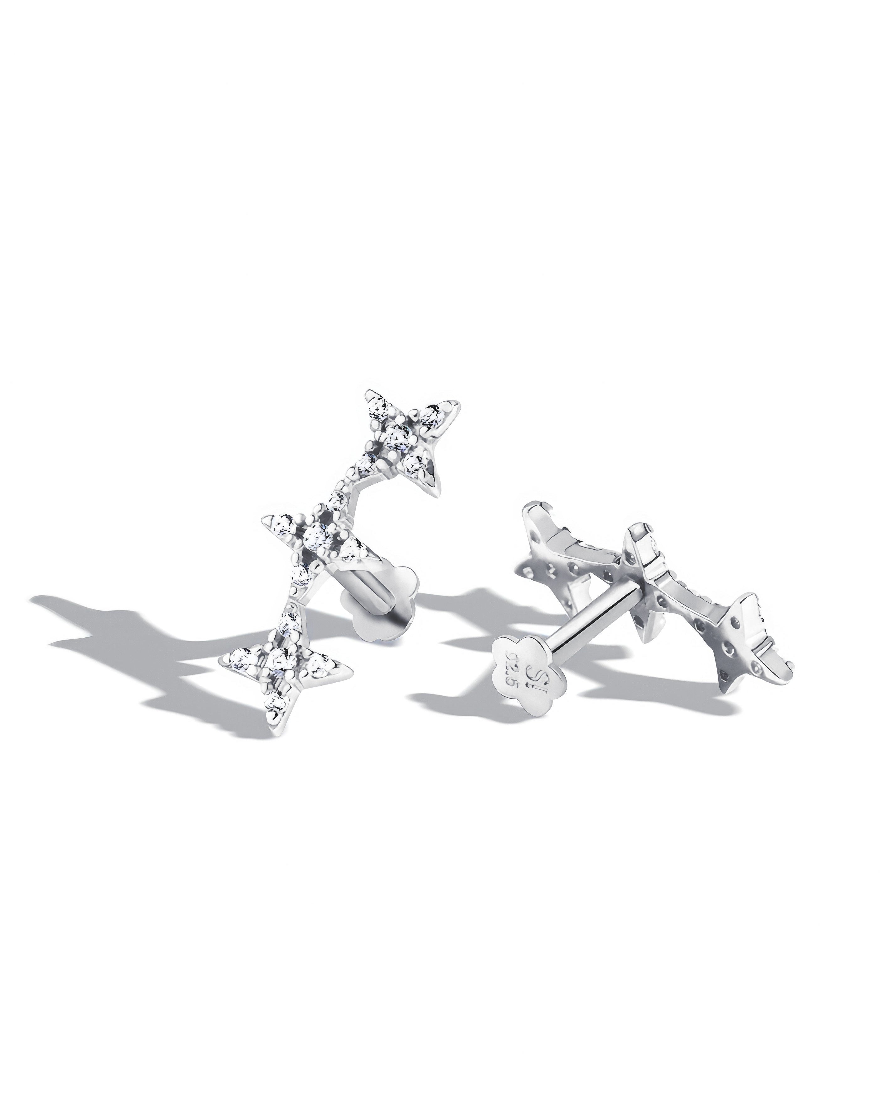 Stardust Trio Flat Back Stud Earrings