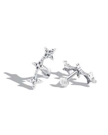 Stardust Trio Flat Back Stud Earrings
