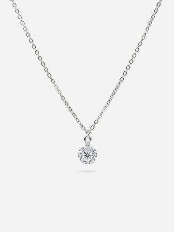 Solitaire Silver Necklace