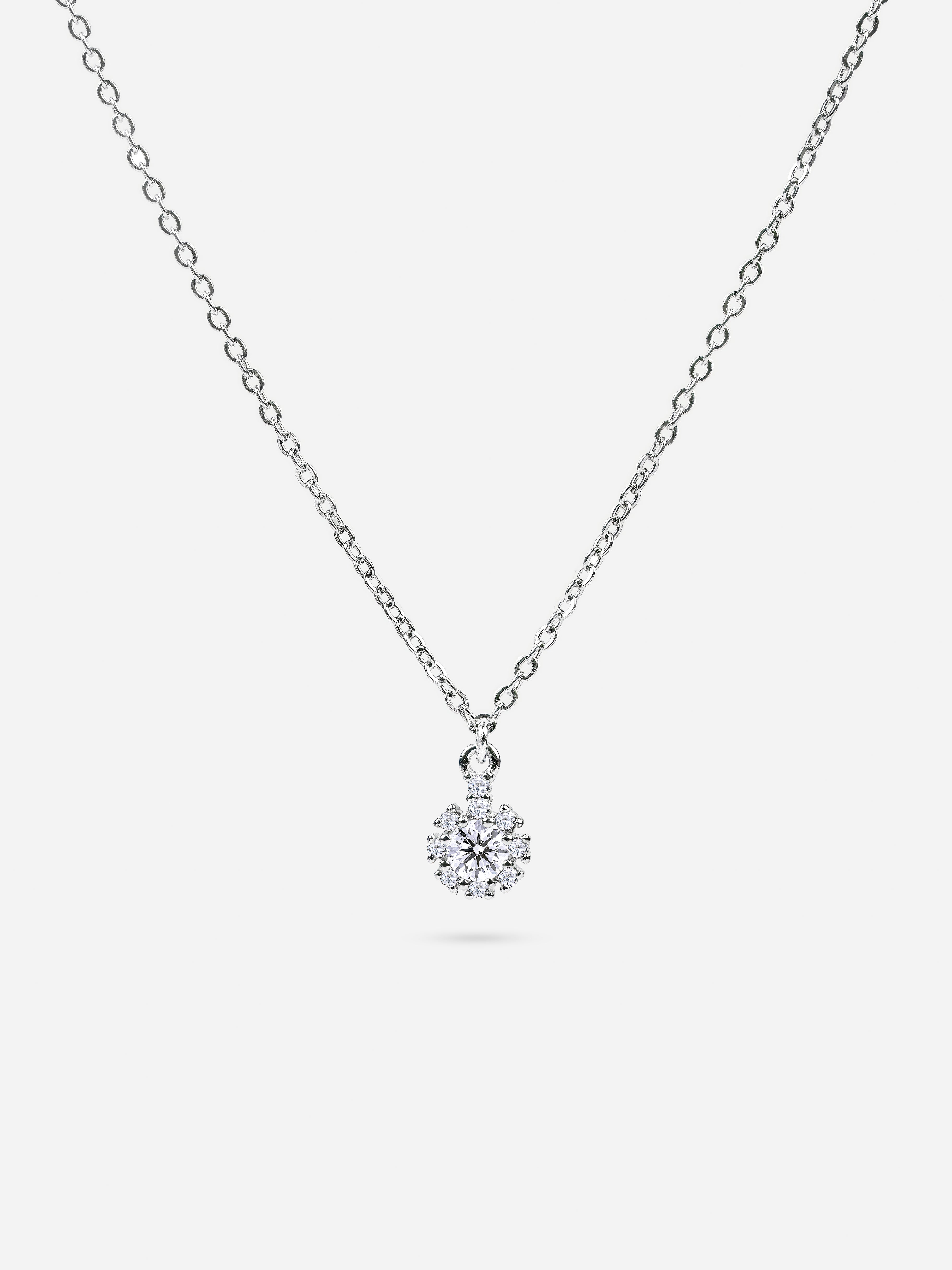Solitaire Silver Necklace