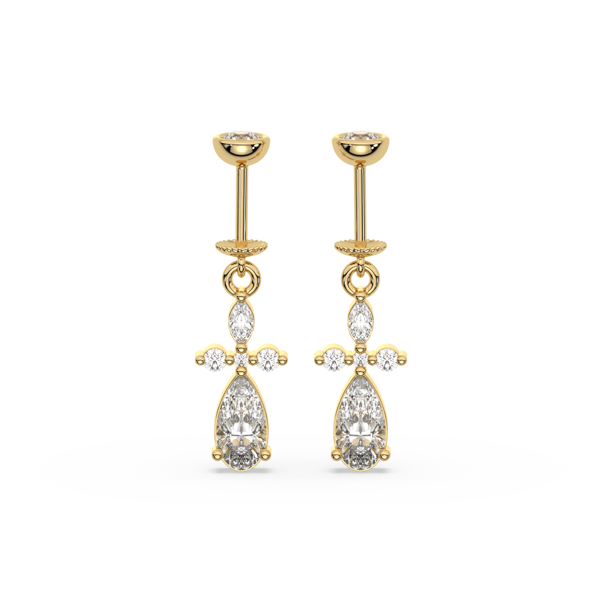 Asymmetric Helix Hanging Earrings