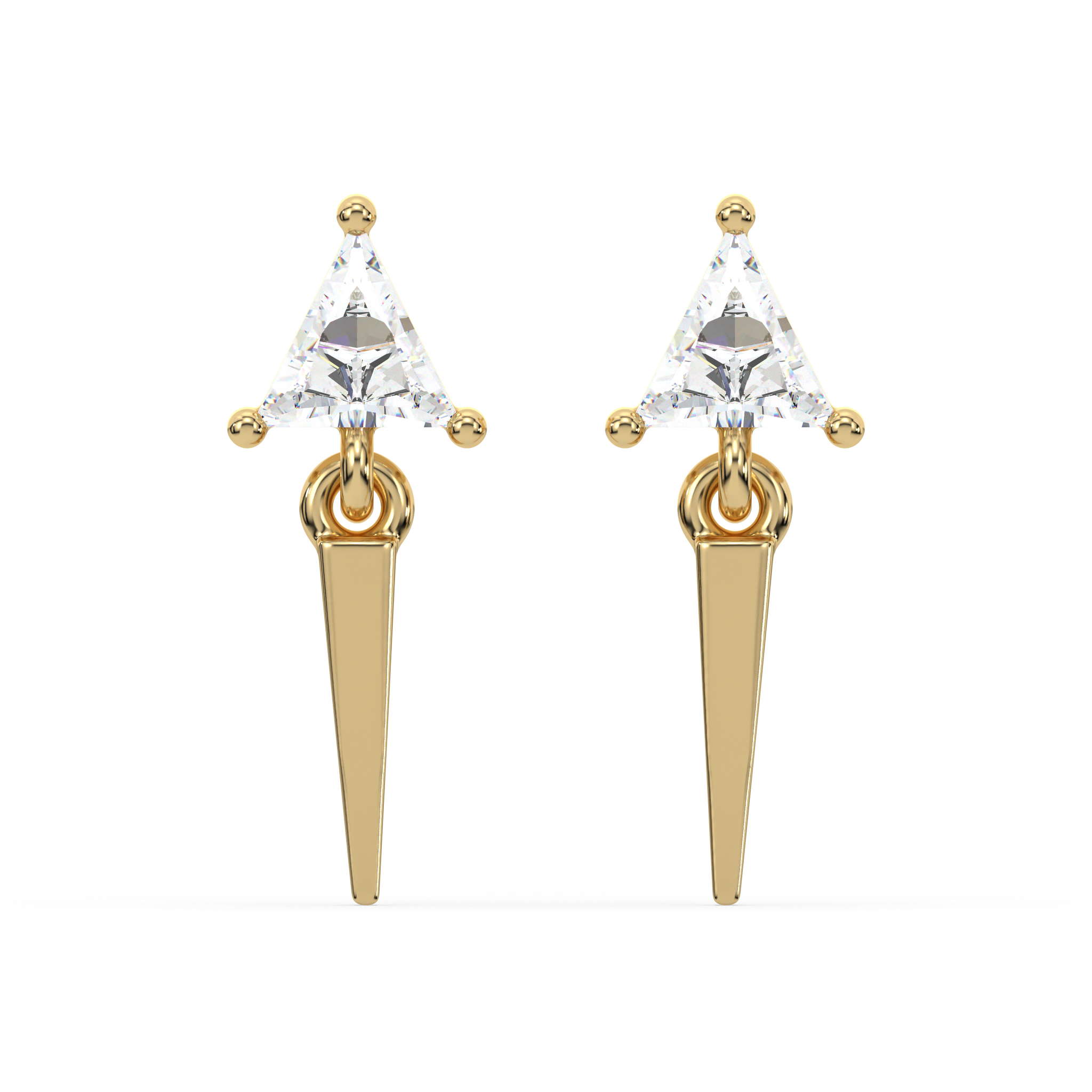 Mini Pave' Geometric Stud Earrings