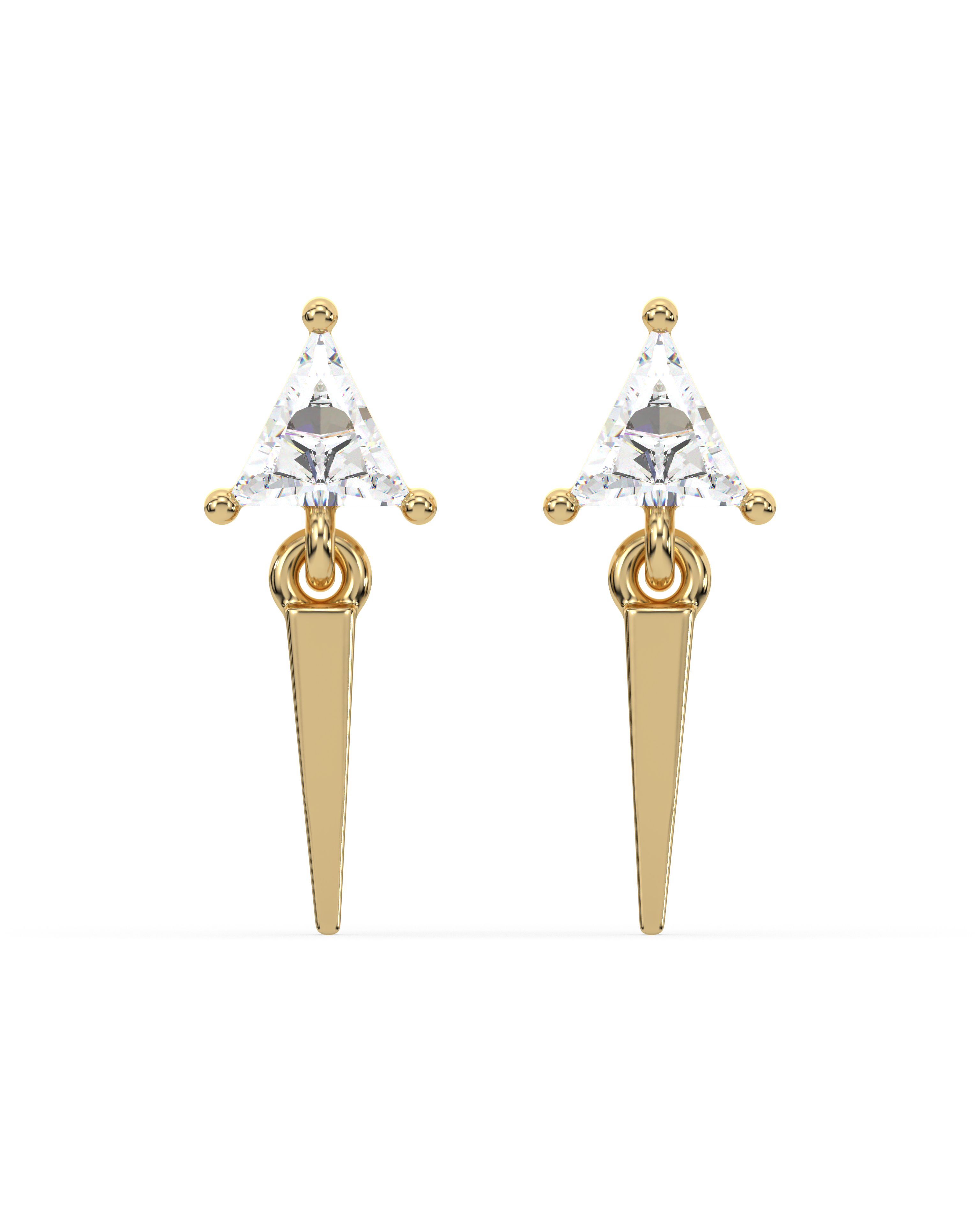 Mini Pave' Geometric Stud Earrings