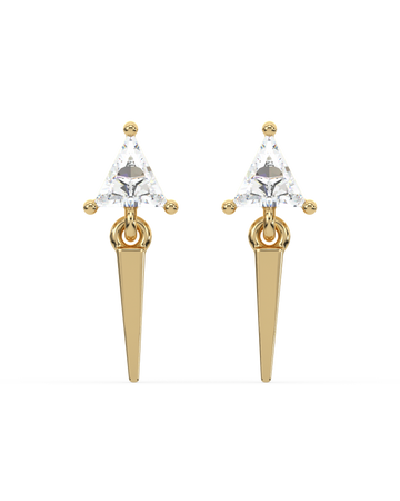 Mini Pave' Geometric Stud Earrings