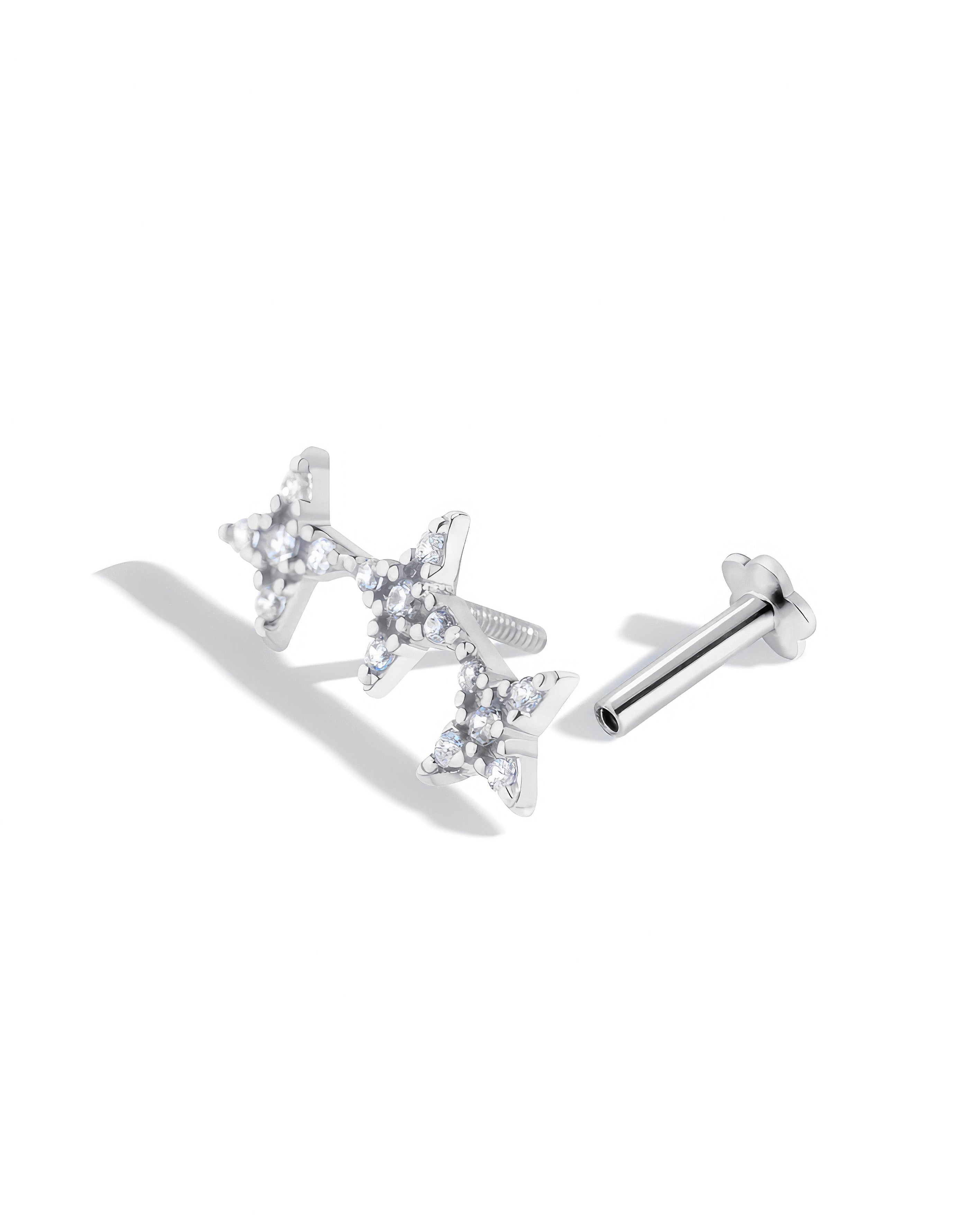 Stardust Trio Flat Back Stud Earrings