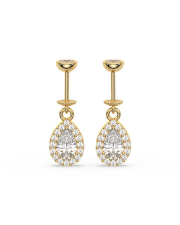 Solitaire Drop Helix Hanging Earrings