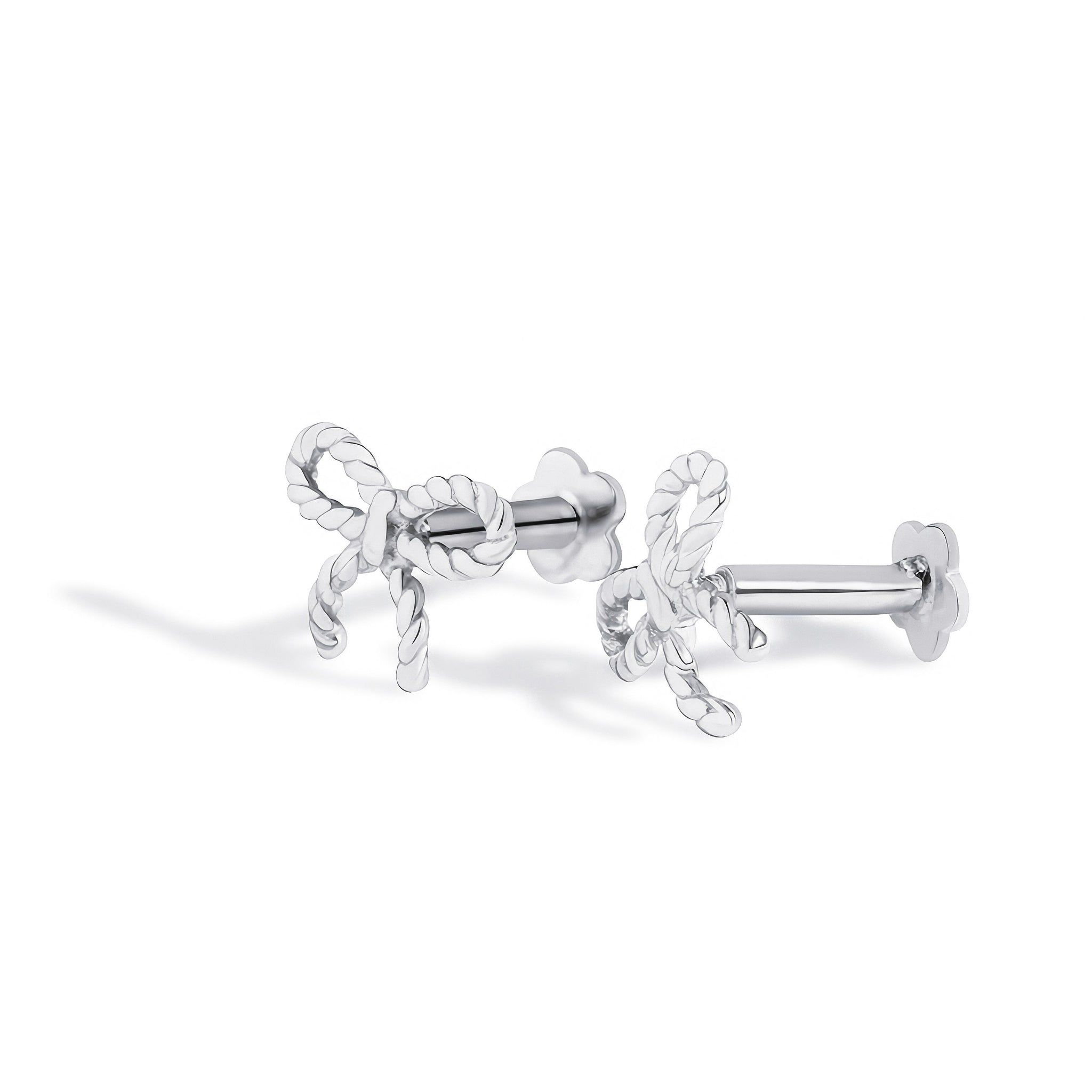 Twisted Bow Knot Flat Back Stud Earrings