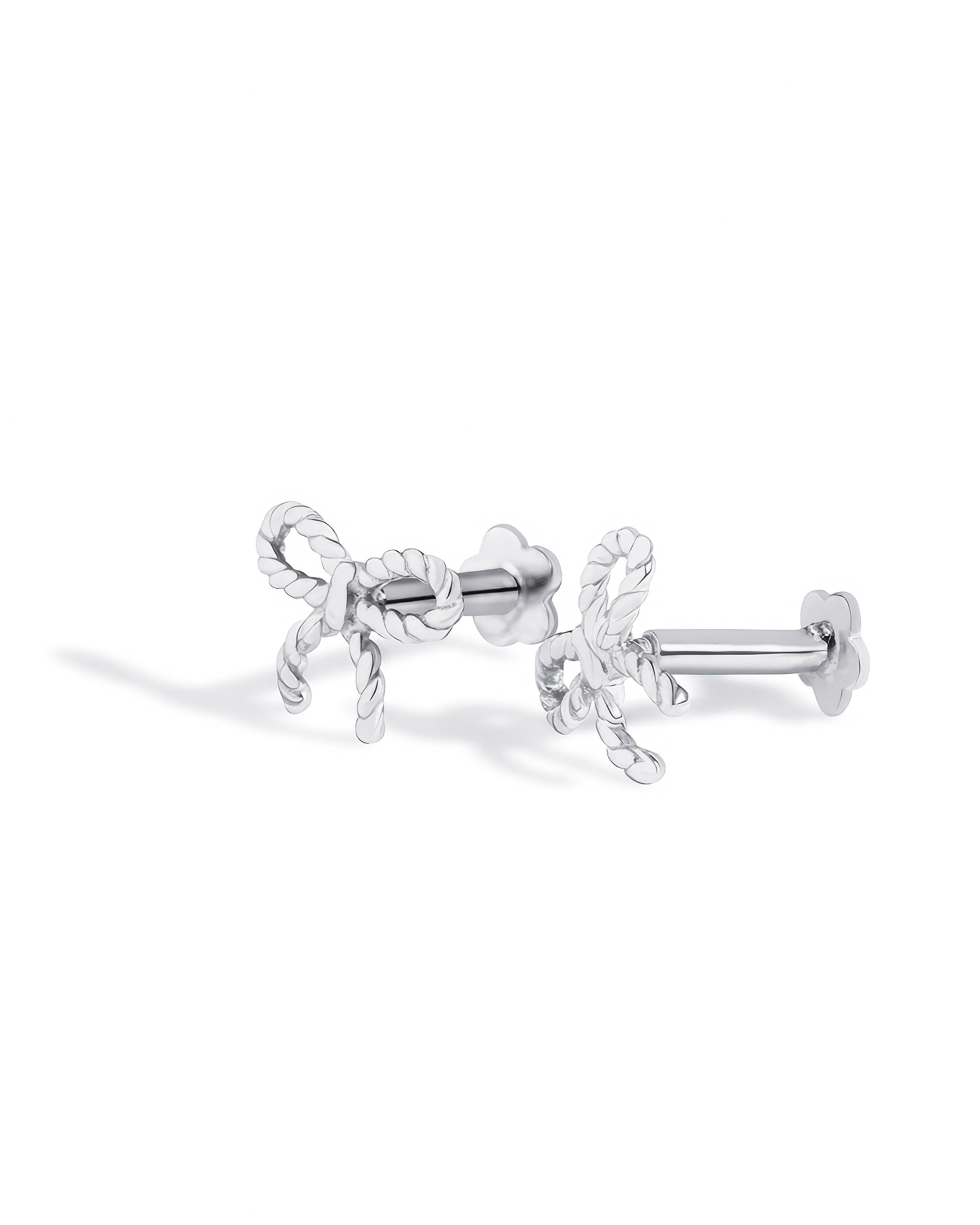 Twisted Bow Knot Flat Back Stud Earrings