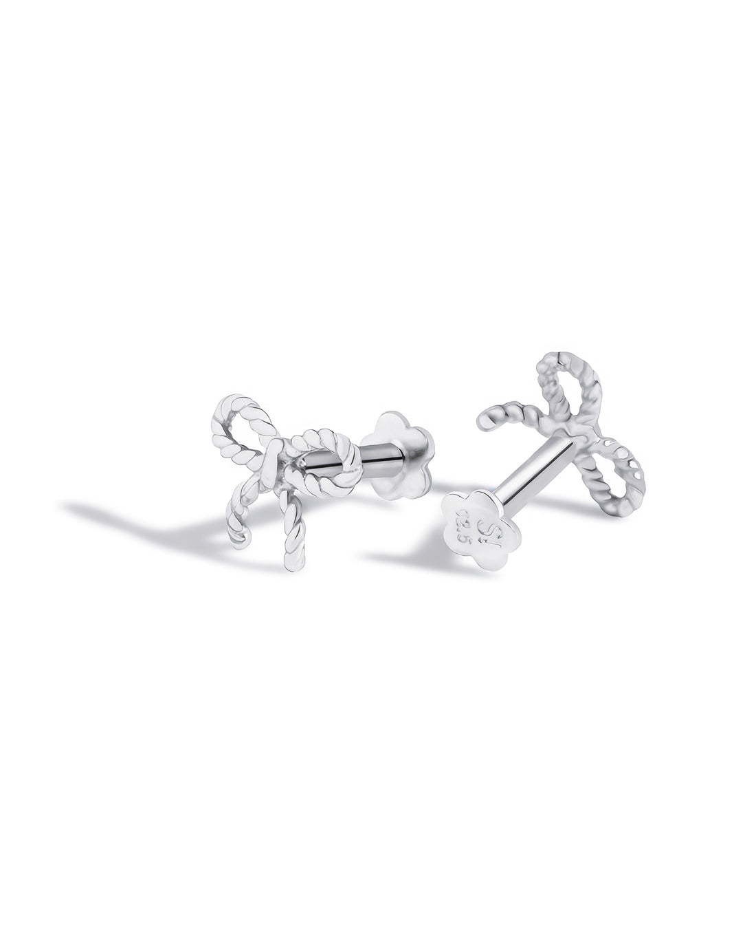 Twisted Bow Knot Flat Back Stud Earrings