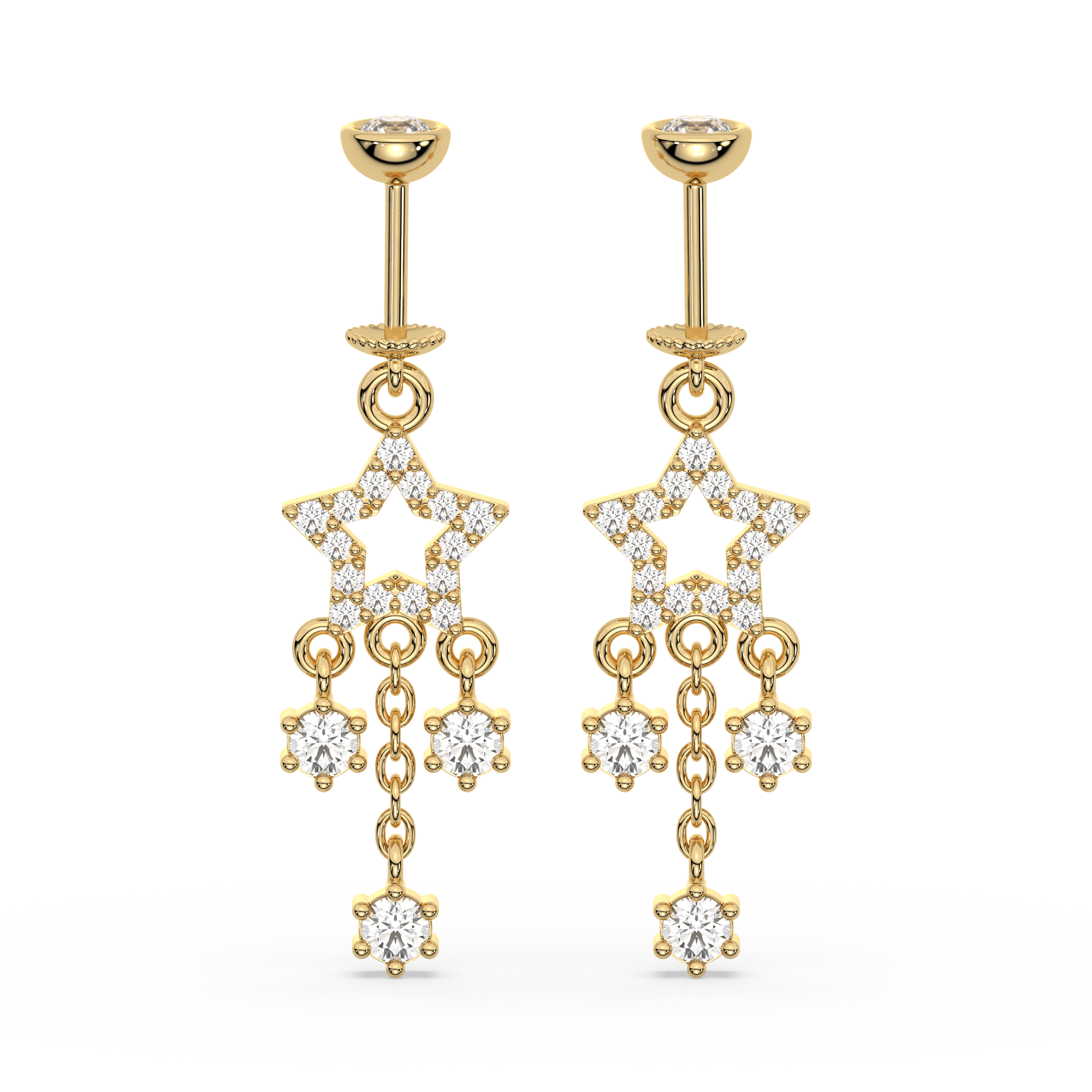 Multi Stone Drops Helix Hanging Earrings