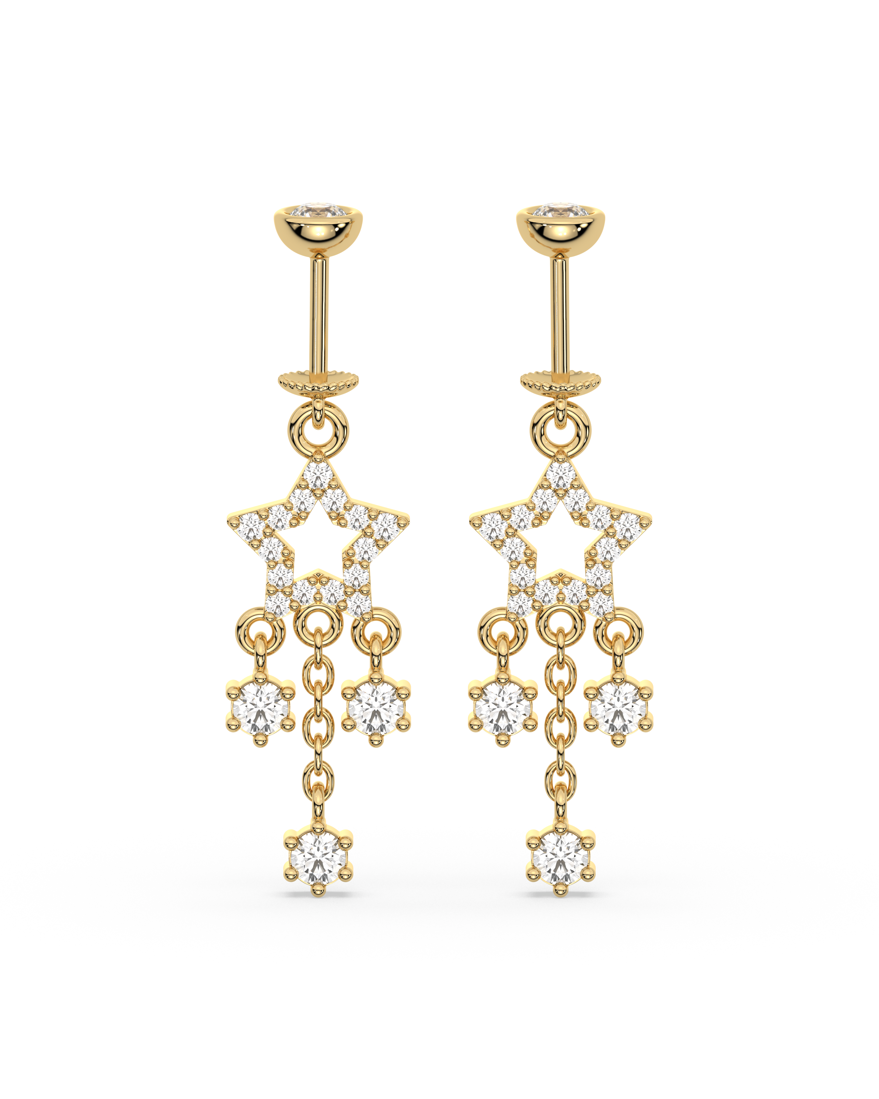 Multi Stone Drops Helix Hanging Earrings