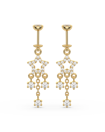 Multi Stone Drops Helix Hanging Earrings