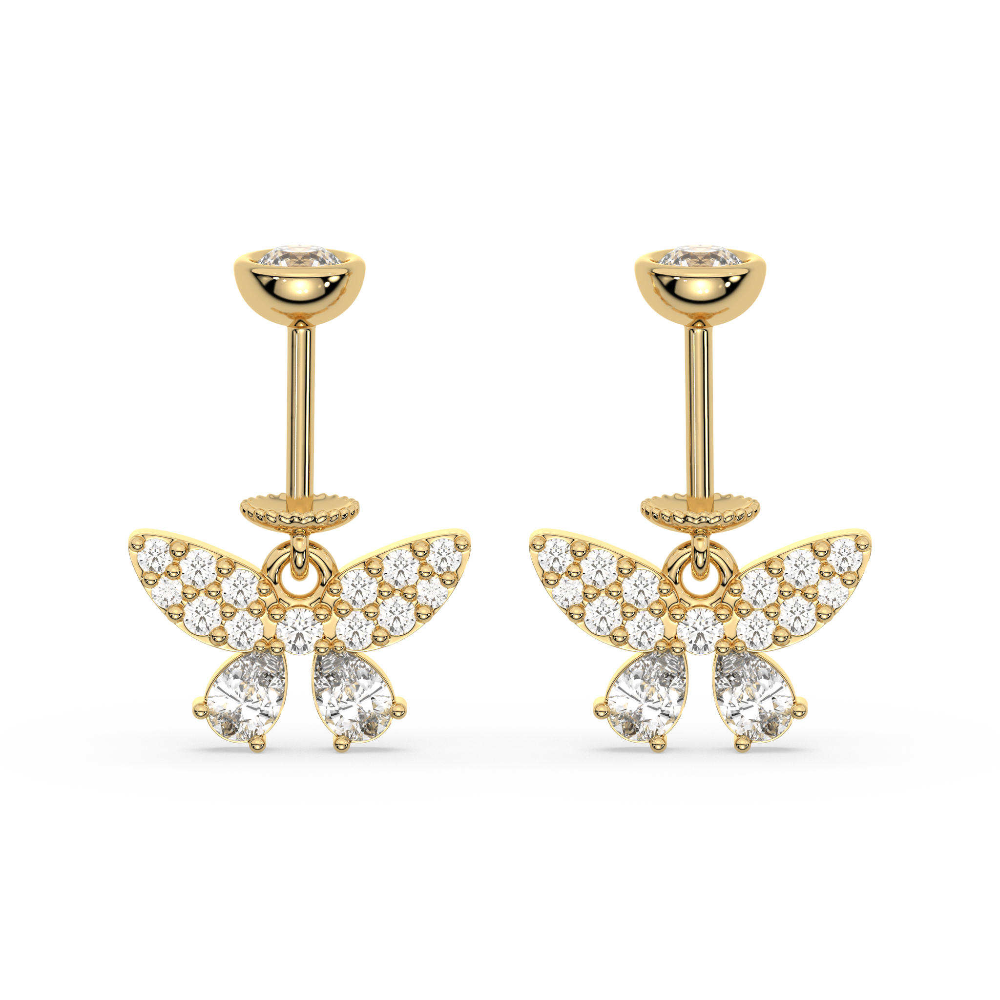 Radiant Butterfly Helix Hanging Earrings