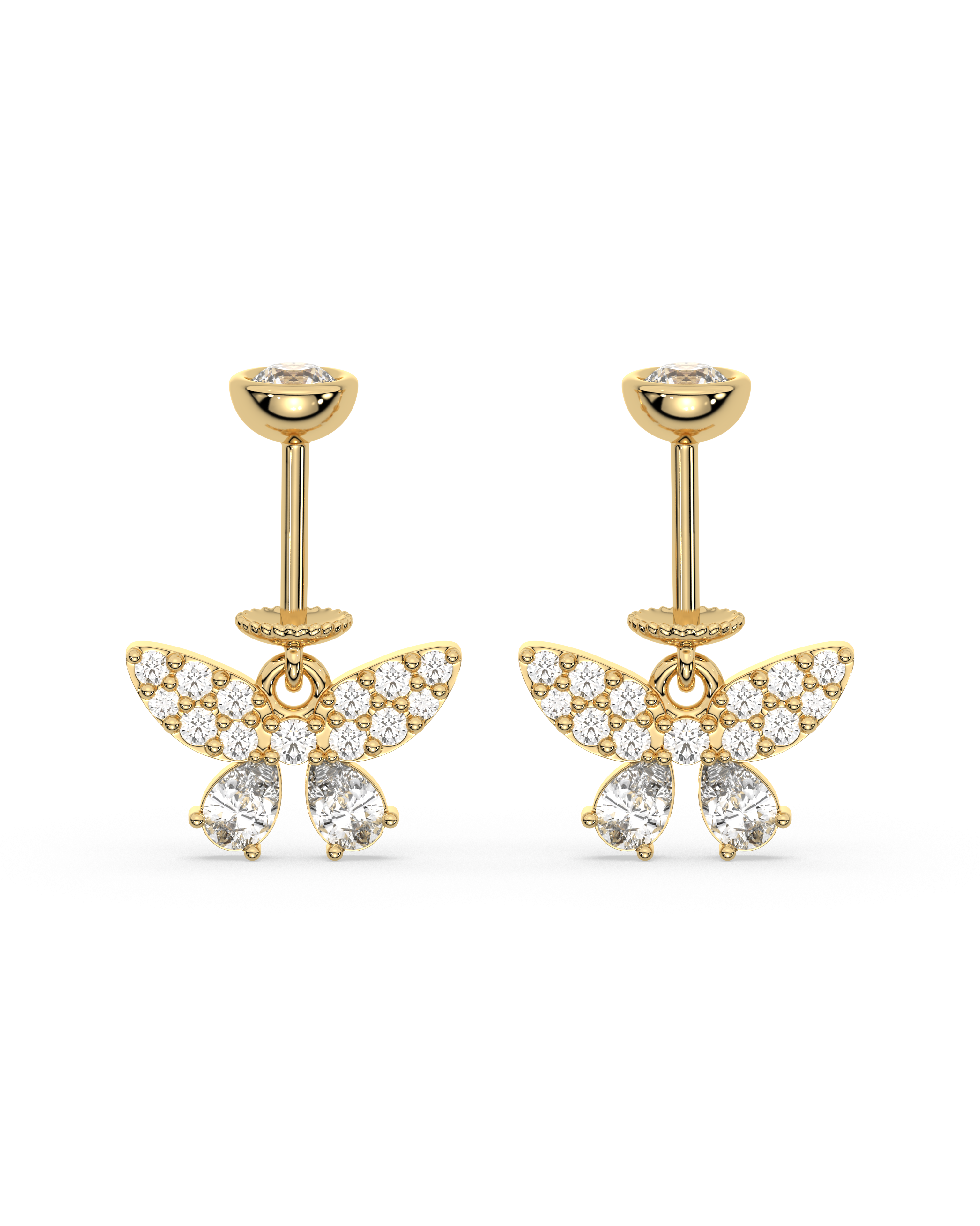 Radiant Butterfly Helix Hanging Earrings