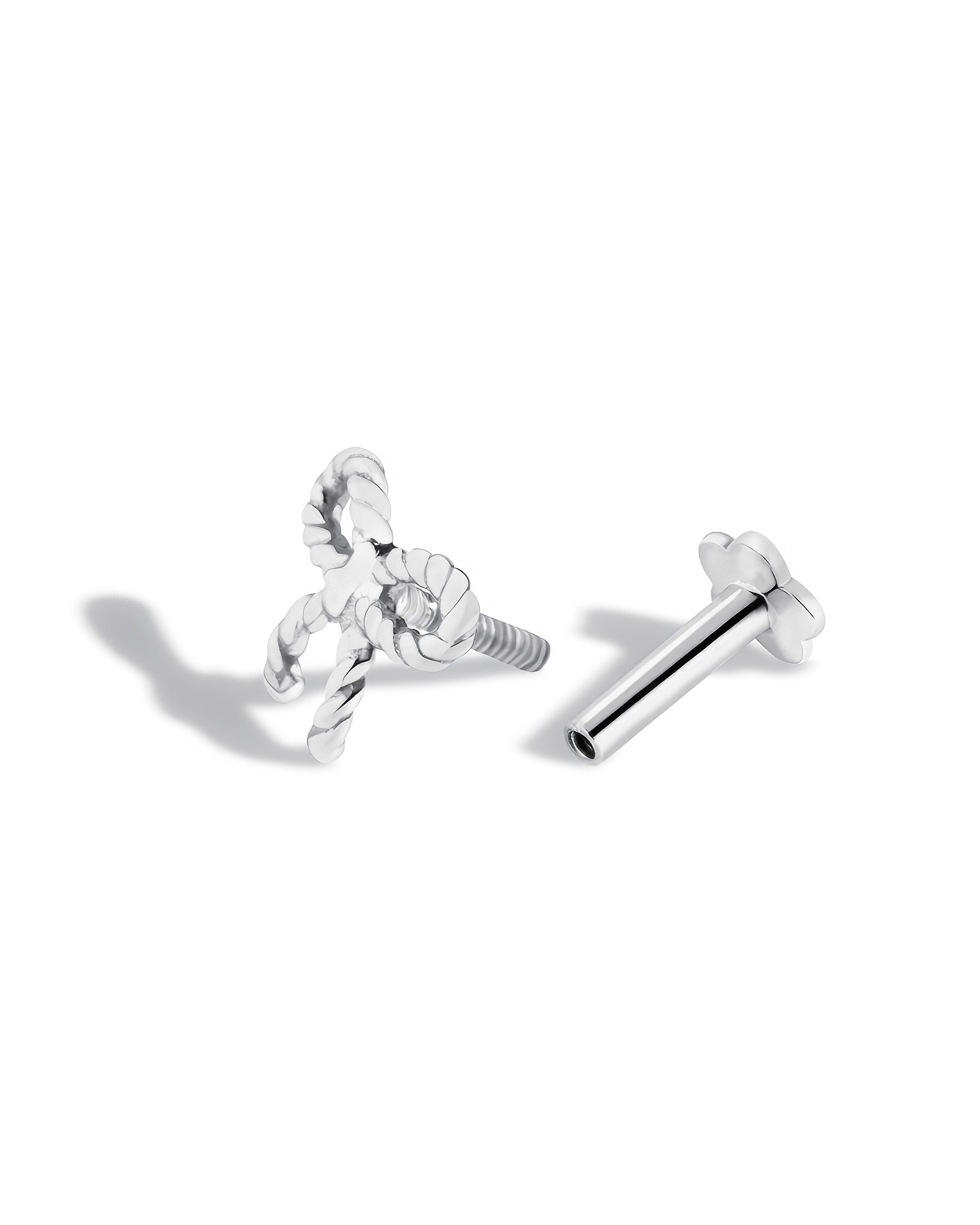 Twisted Bow Knot Flat Back Stud Earrings