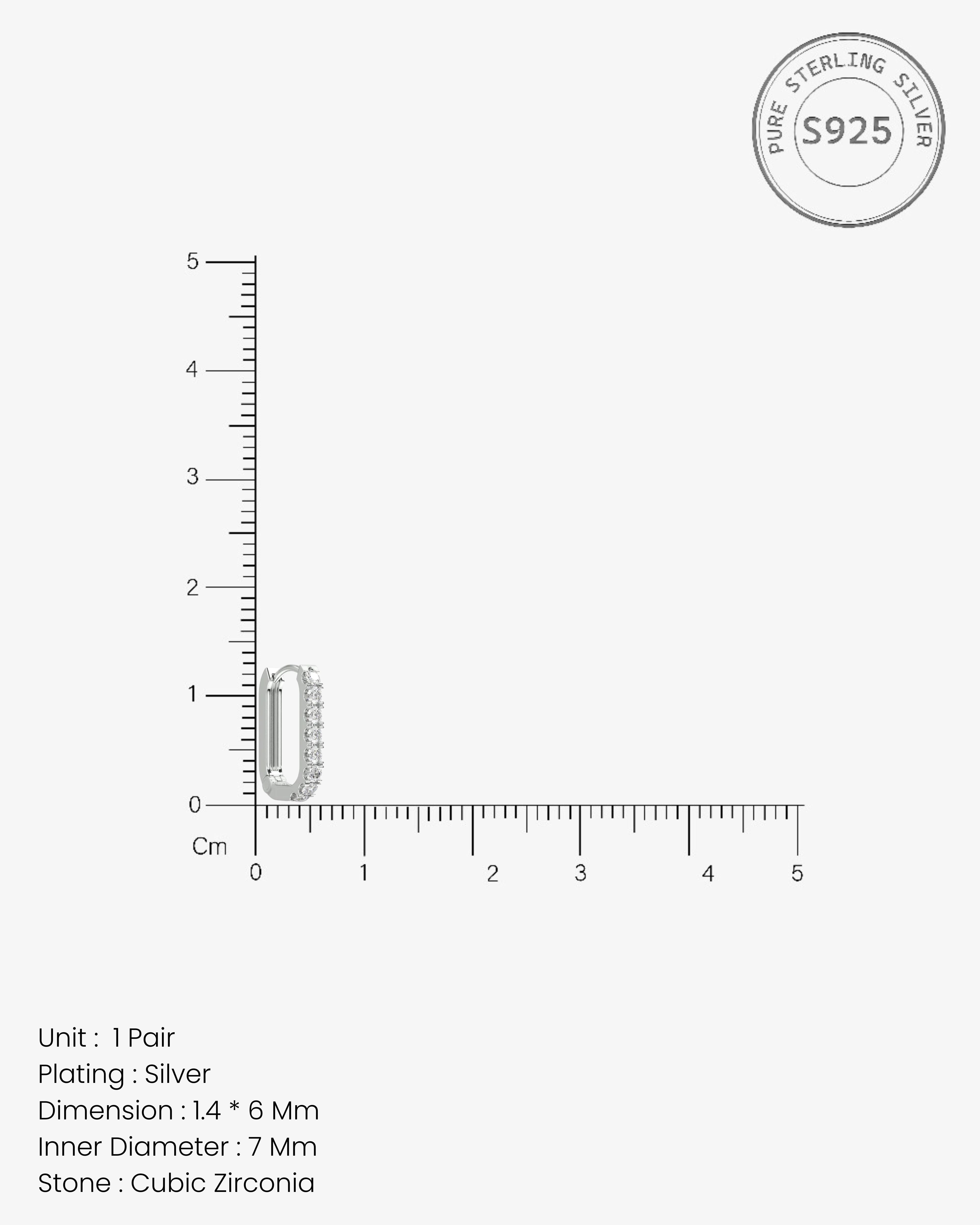 Statement Zirconia Square Hoop Earrings